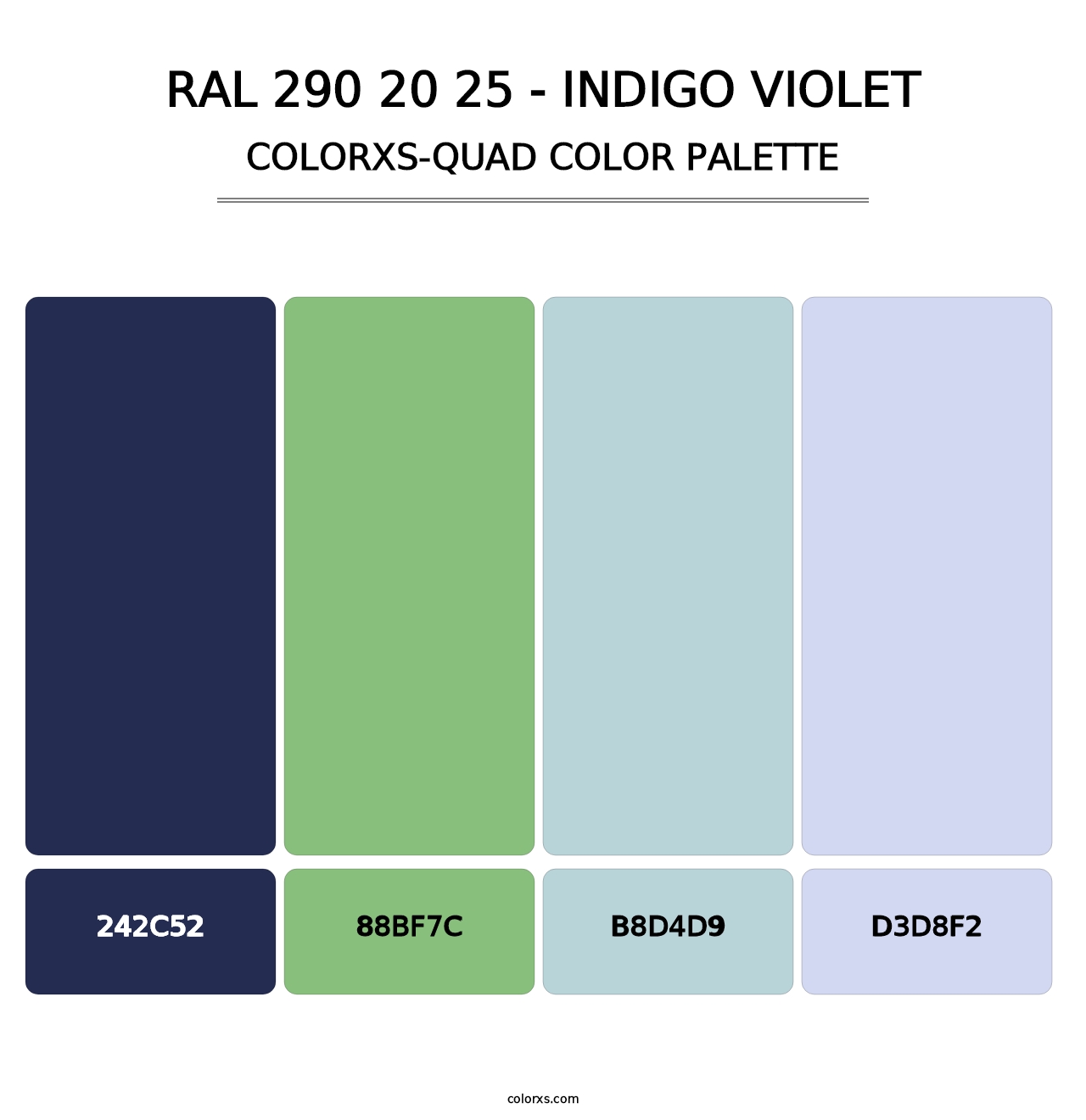 RAL 290 20 25 - Indigo Violet - Colorxs Quad Palette