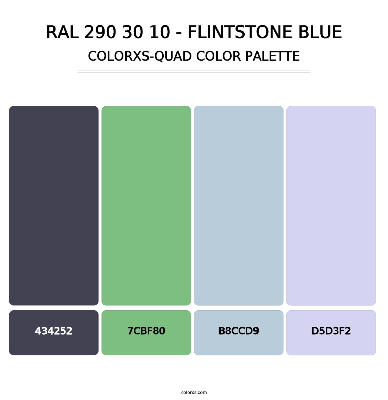 RAL 290 30 10 - Flintstone Blue - Colorxs Quad Palette
