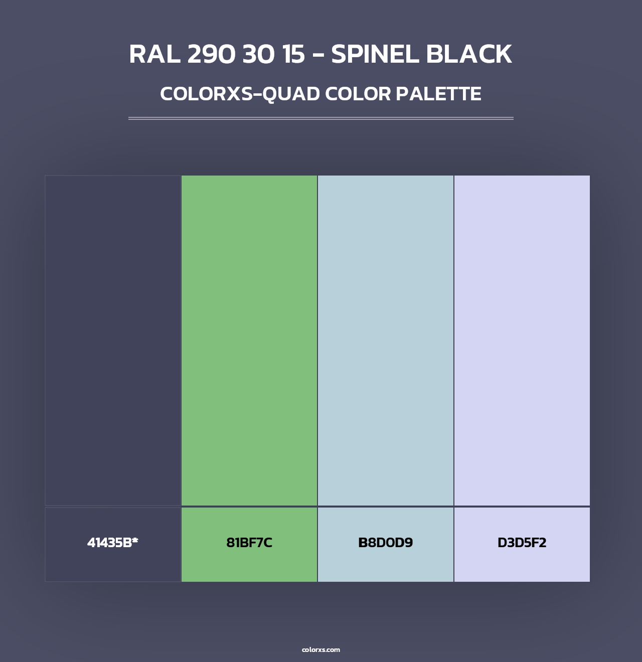RAL 290 30 15 - Spinel Black - Colorxs Quad Palette