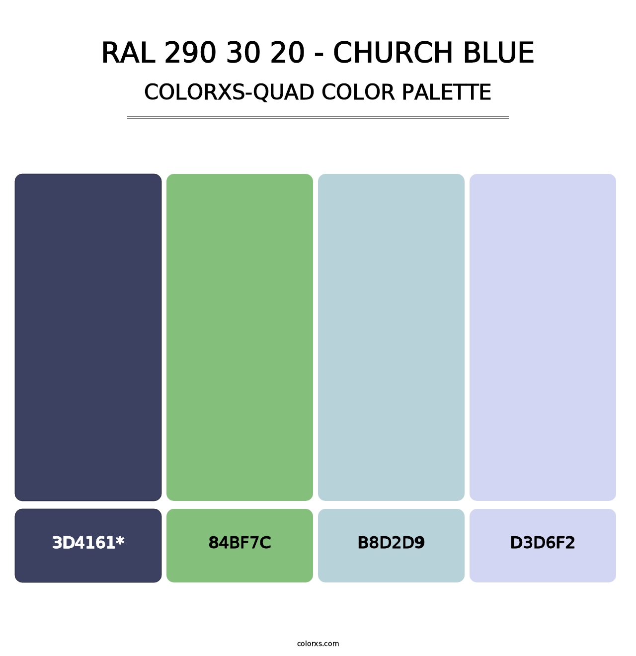 RAL 290 30 20 - Church Blue - Colorxs Quad Palette