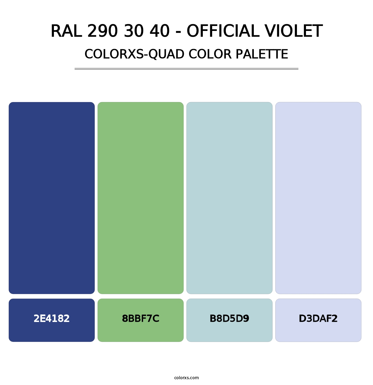RAL 290 30 40 - Official Violet - Colorxs Quad Palette