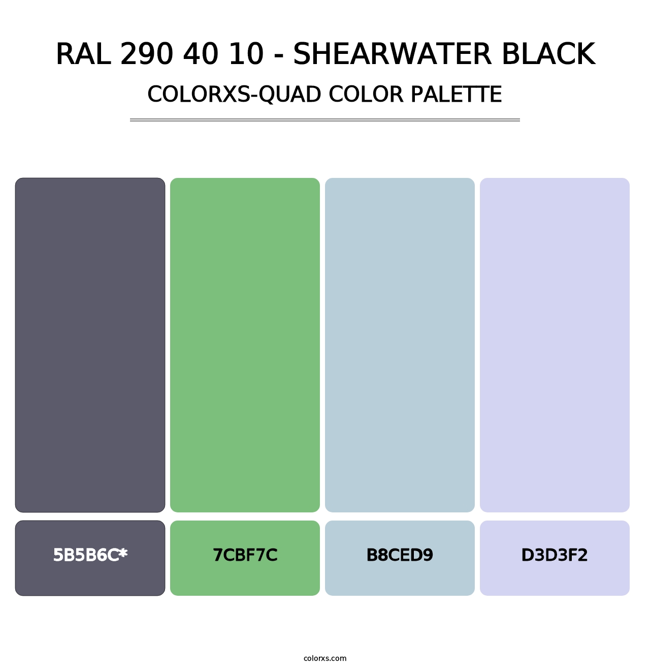 RAL 290 40 10 - Shearwater Black - Colorxs Quad Palette