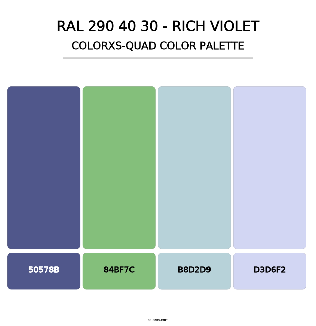 RAL 290 40 30 - Rich Violet - Colorxs Quad Palette