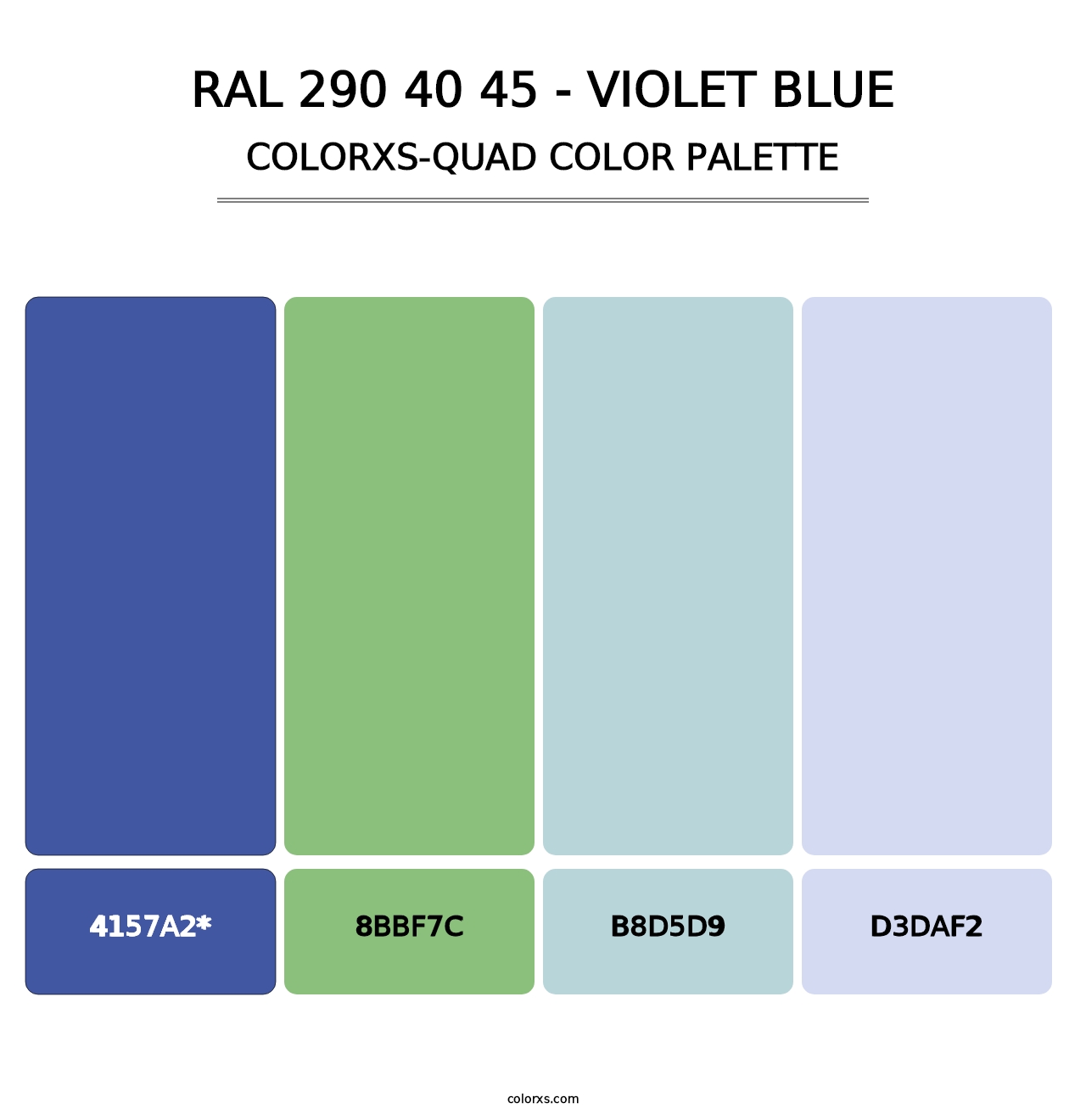 RAL 290 40 45 - Violet Blue - Colorxs Quad Palette