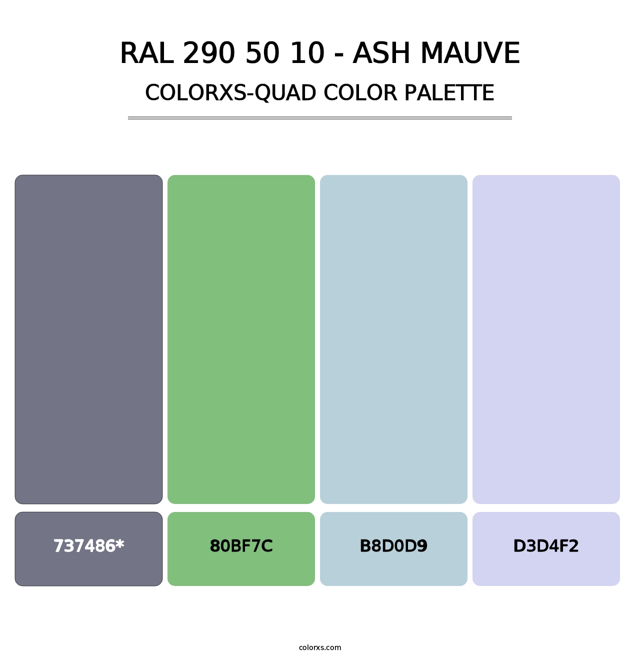RAL 290 50 10 - Ash Mauve - Colorxs Quad Palette
