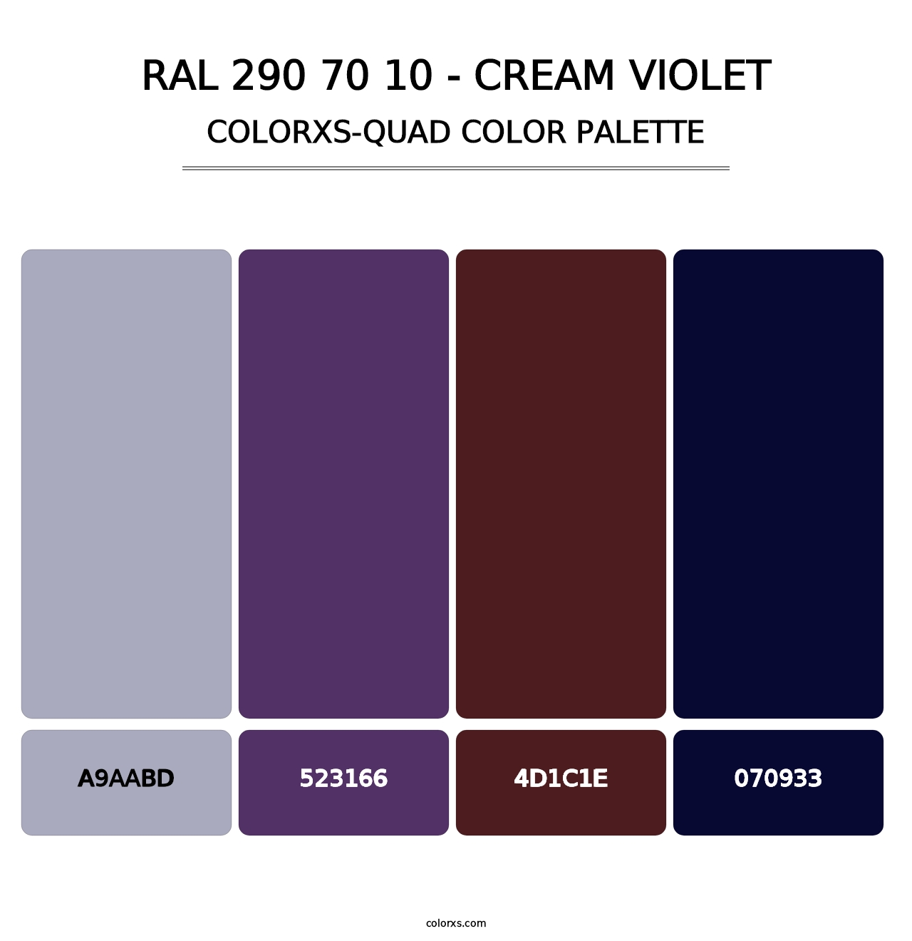 RAL 290 70 10 - Cream Violet - Colorxs Quad Palette