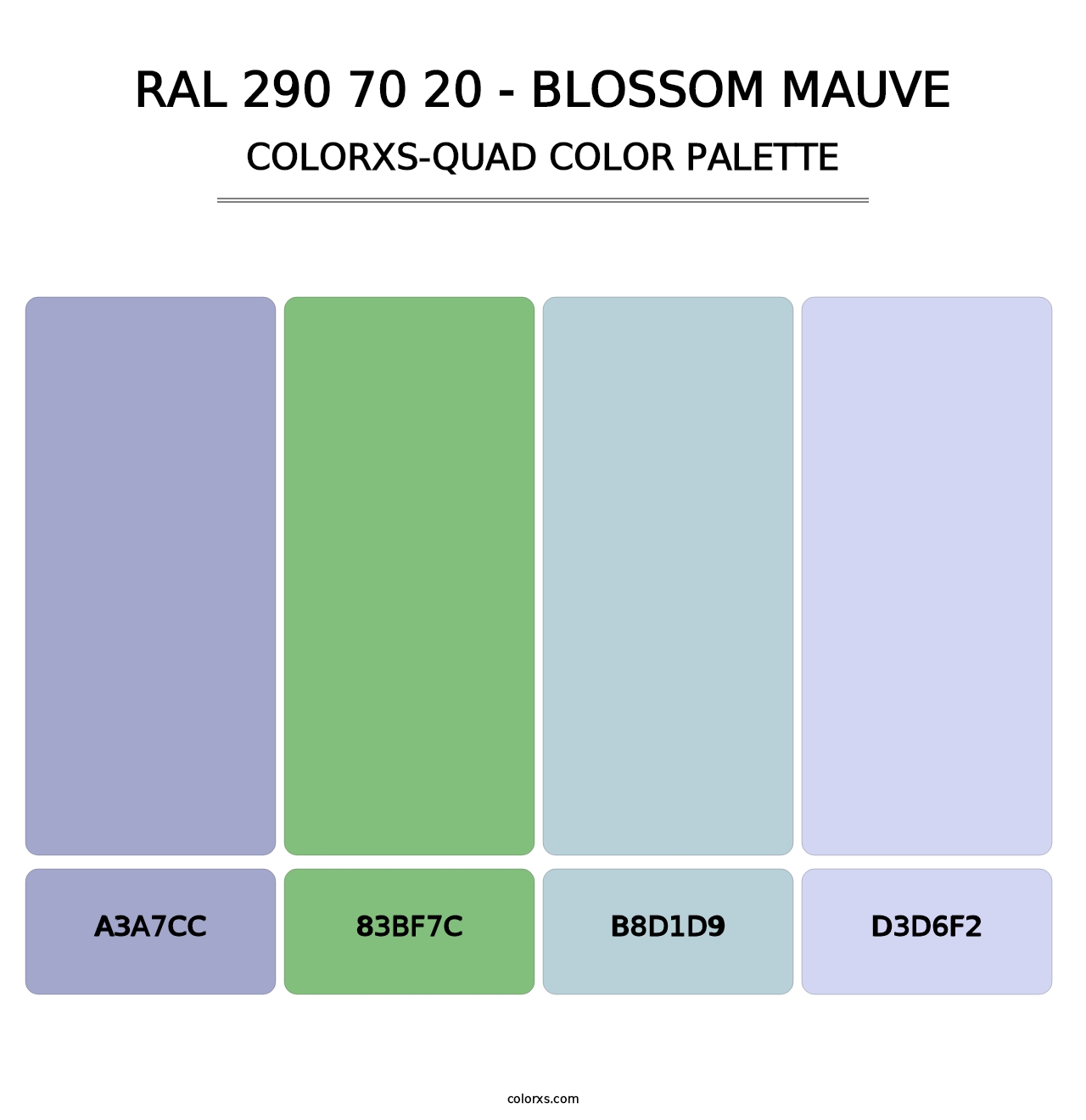 RAL 290 70 20 - Blossom Mauve - Colorxs Quad Palette
