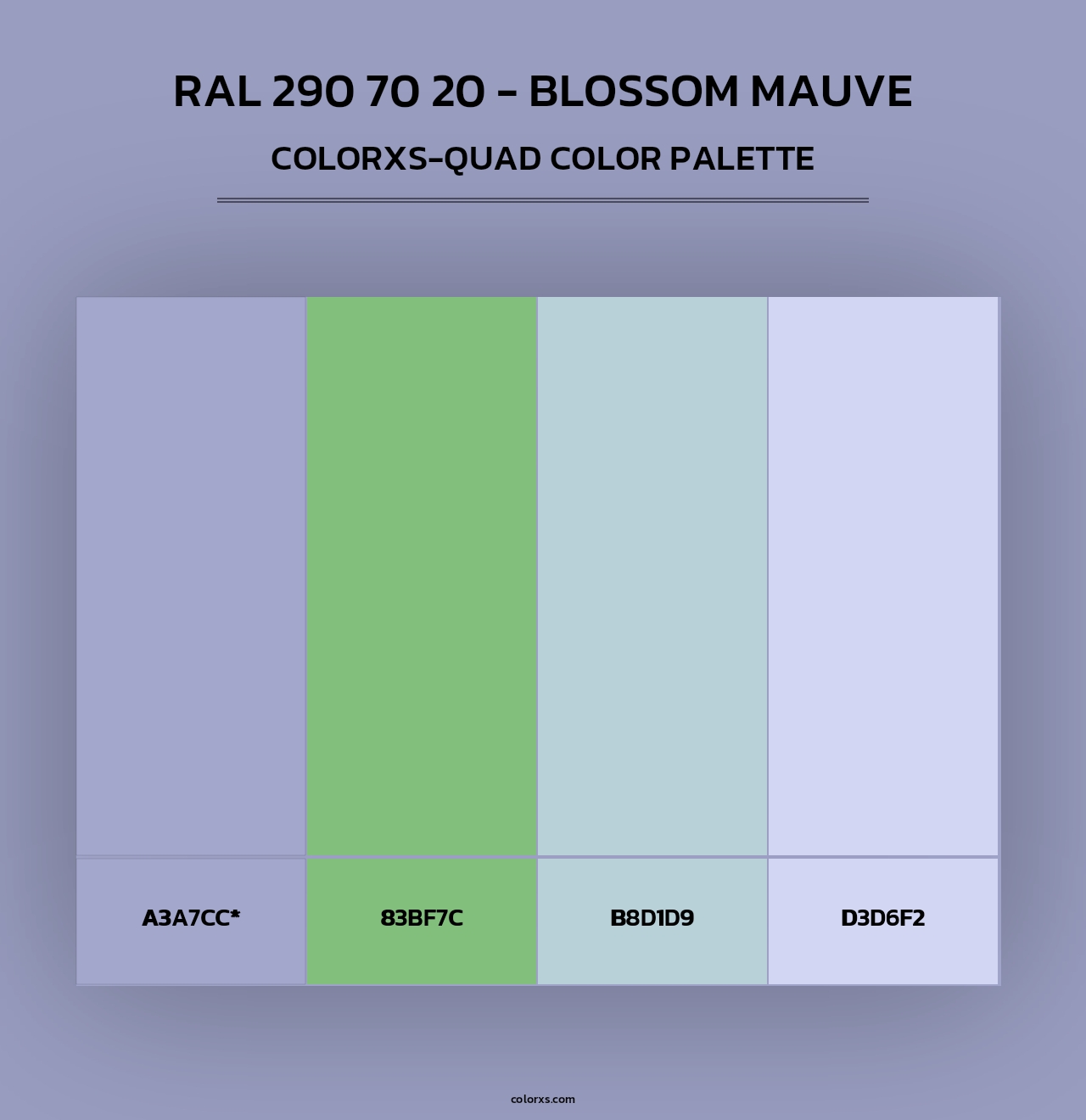 RAL 290 70 20 - Blossom Mauve - Colorxs Quad Palette