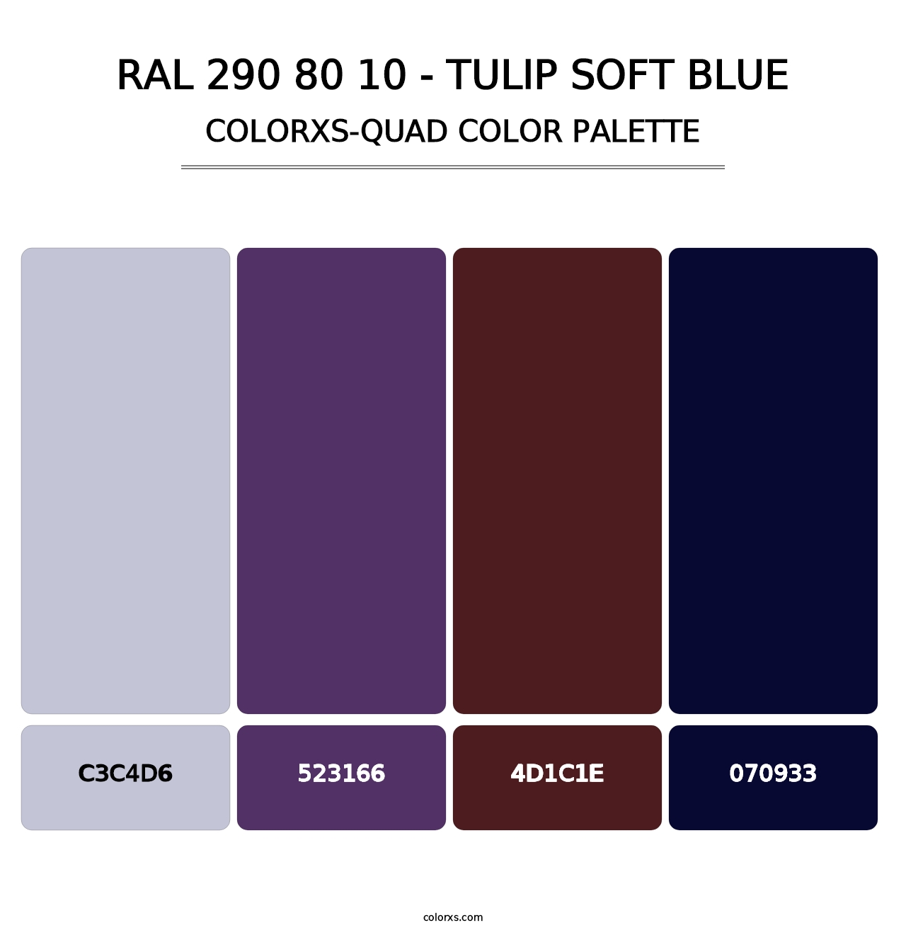 RAL 290 80 10 - Tulip Soft Blue - Colorxs Quad Palette