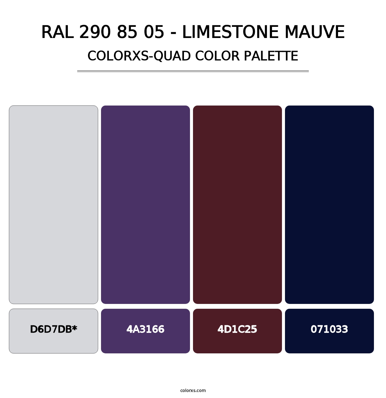 RAL 290 85 05 - Limestone Mauve - Colorxs Quad Palette