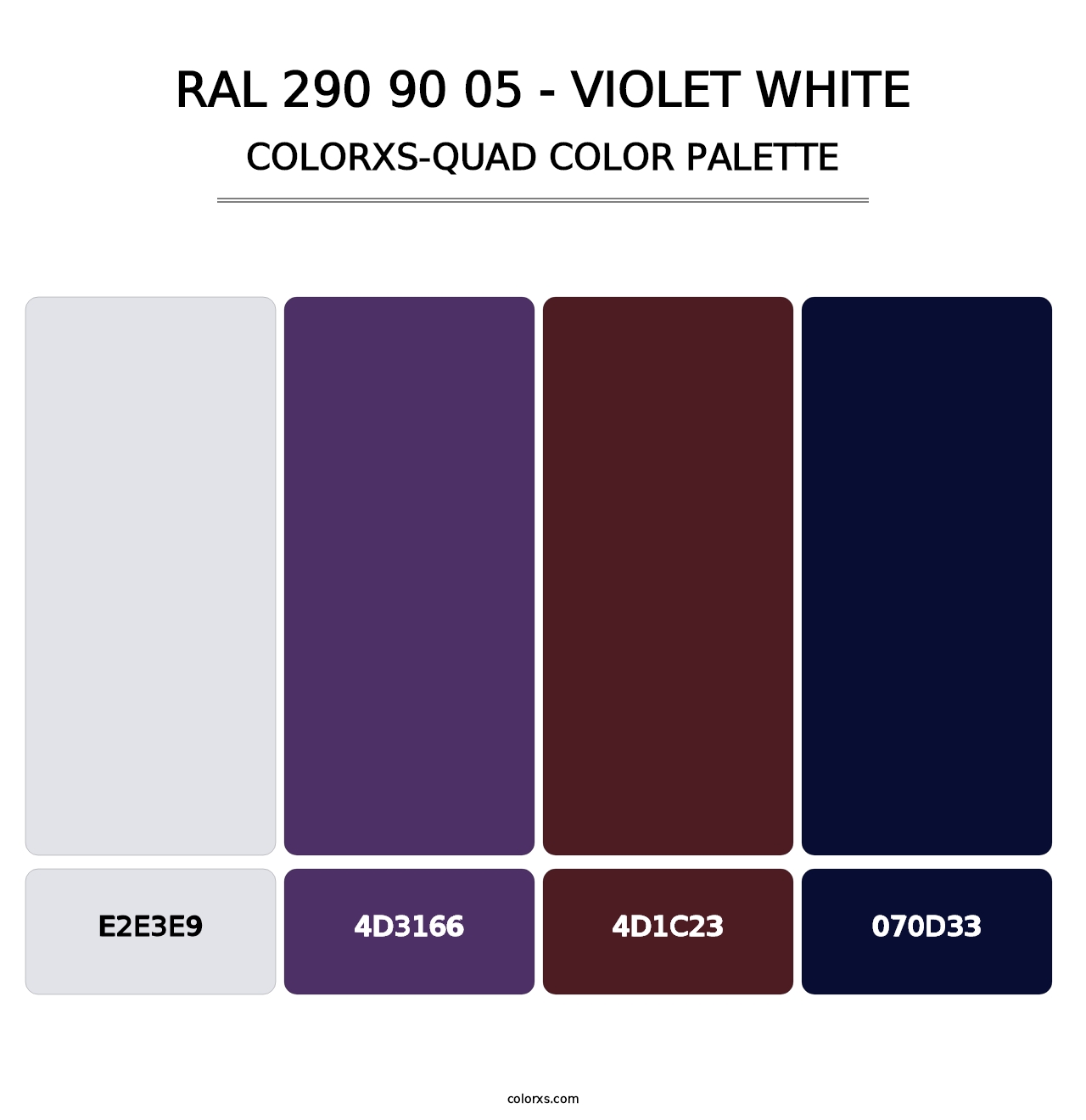 RAL 290 90 05 - Violet White - Colorxs Quad Palette