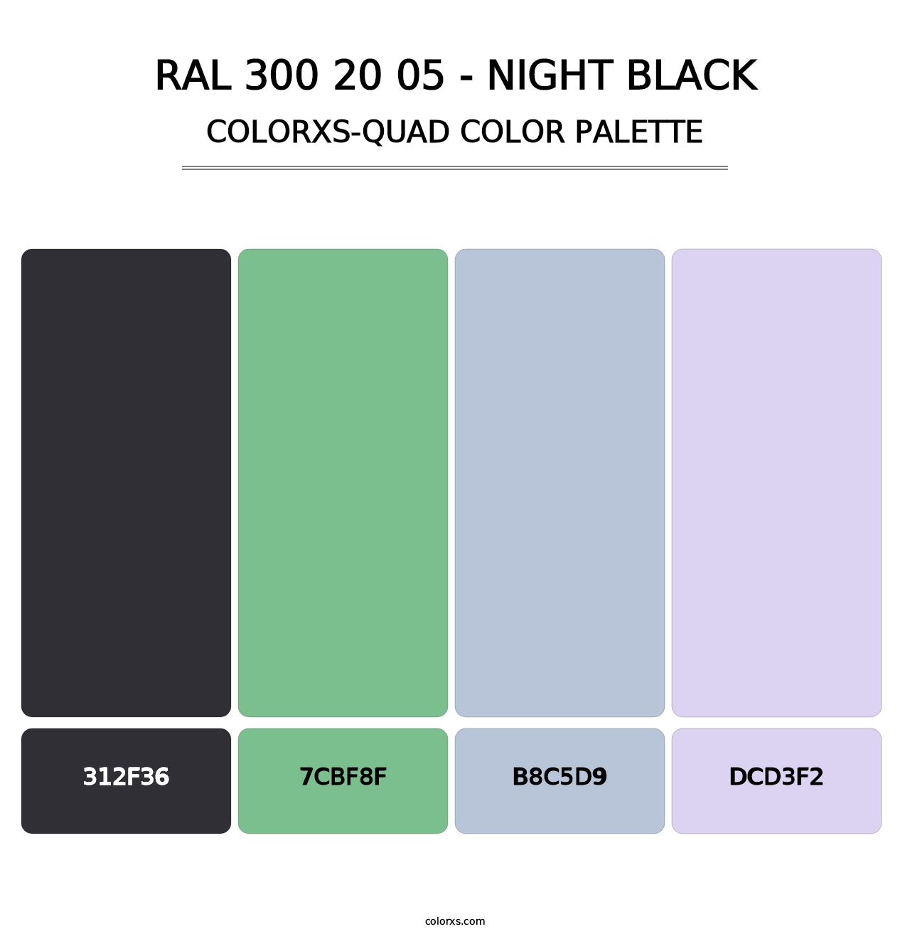 RAL 300 20 05 - Night Black - Colorxs Quad Palette