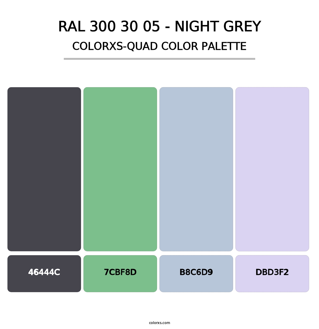 RAL 300 30 05 - Night Grey - Colorxs Quad Palette