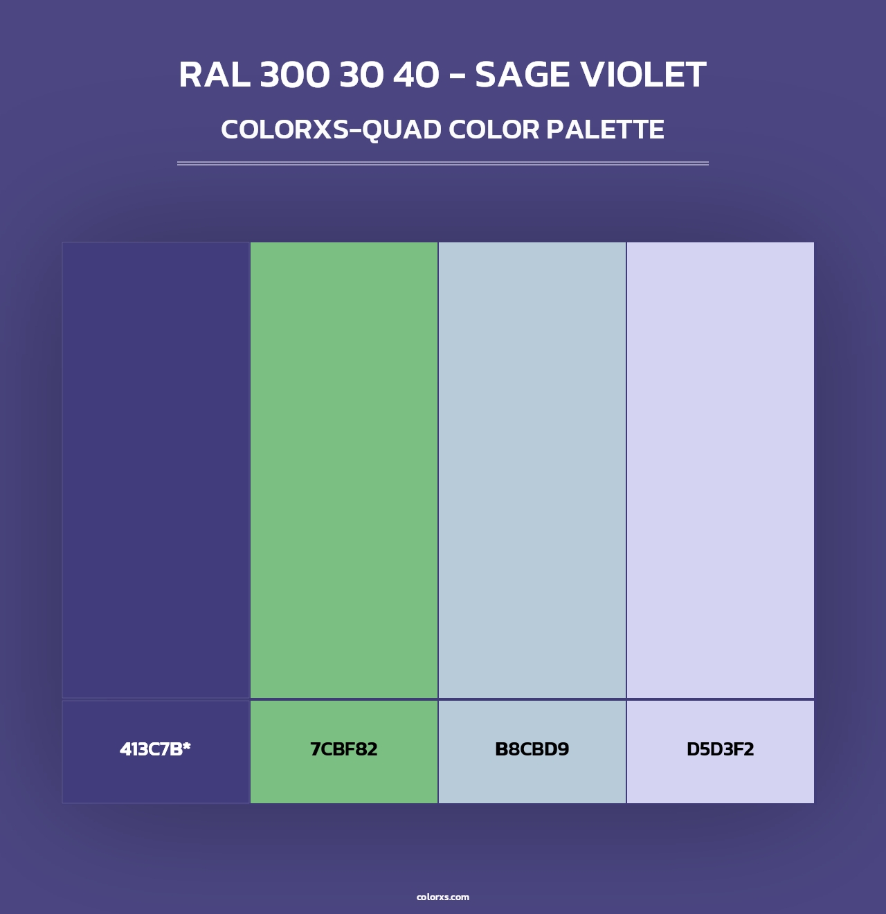 RAL 300 30 40 - Sage Violet - Colorxs Quad Palette