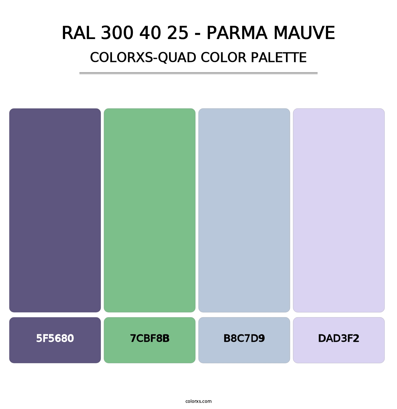 RAL 300 40 25 - Parma Mauve - Colorxs Quad Palette