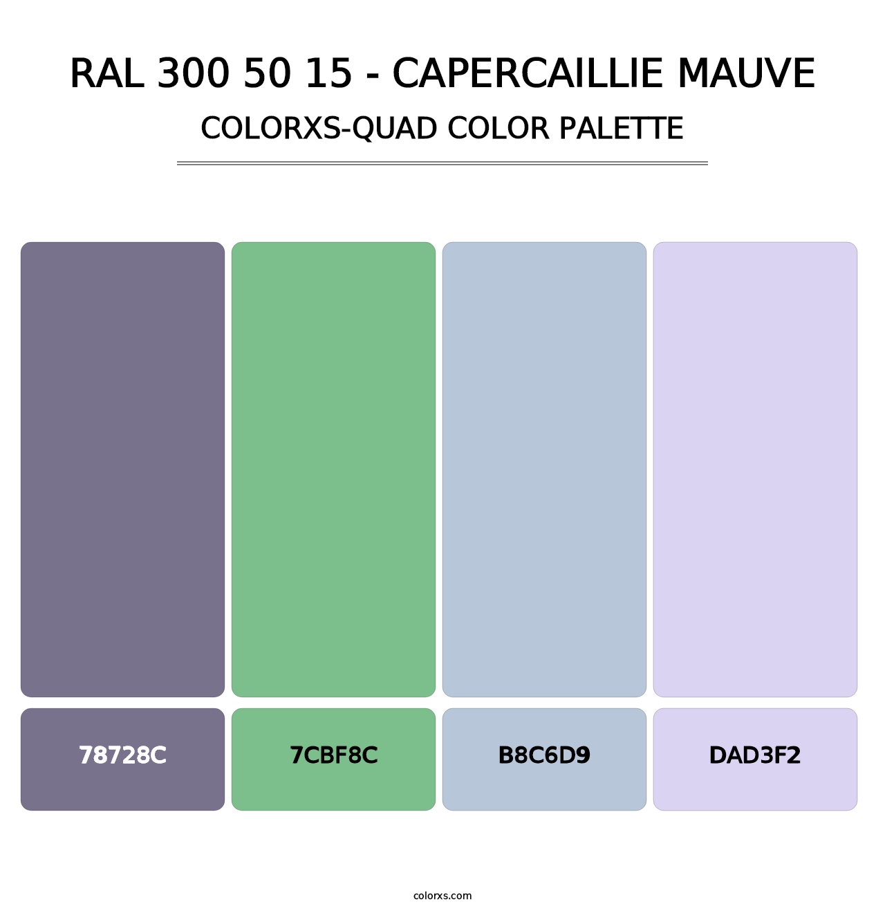 RAL 300 50 15 - Capercaillie Mauve - Colorxs Quad Palette