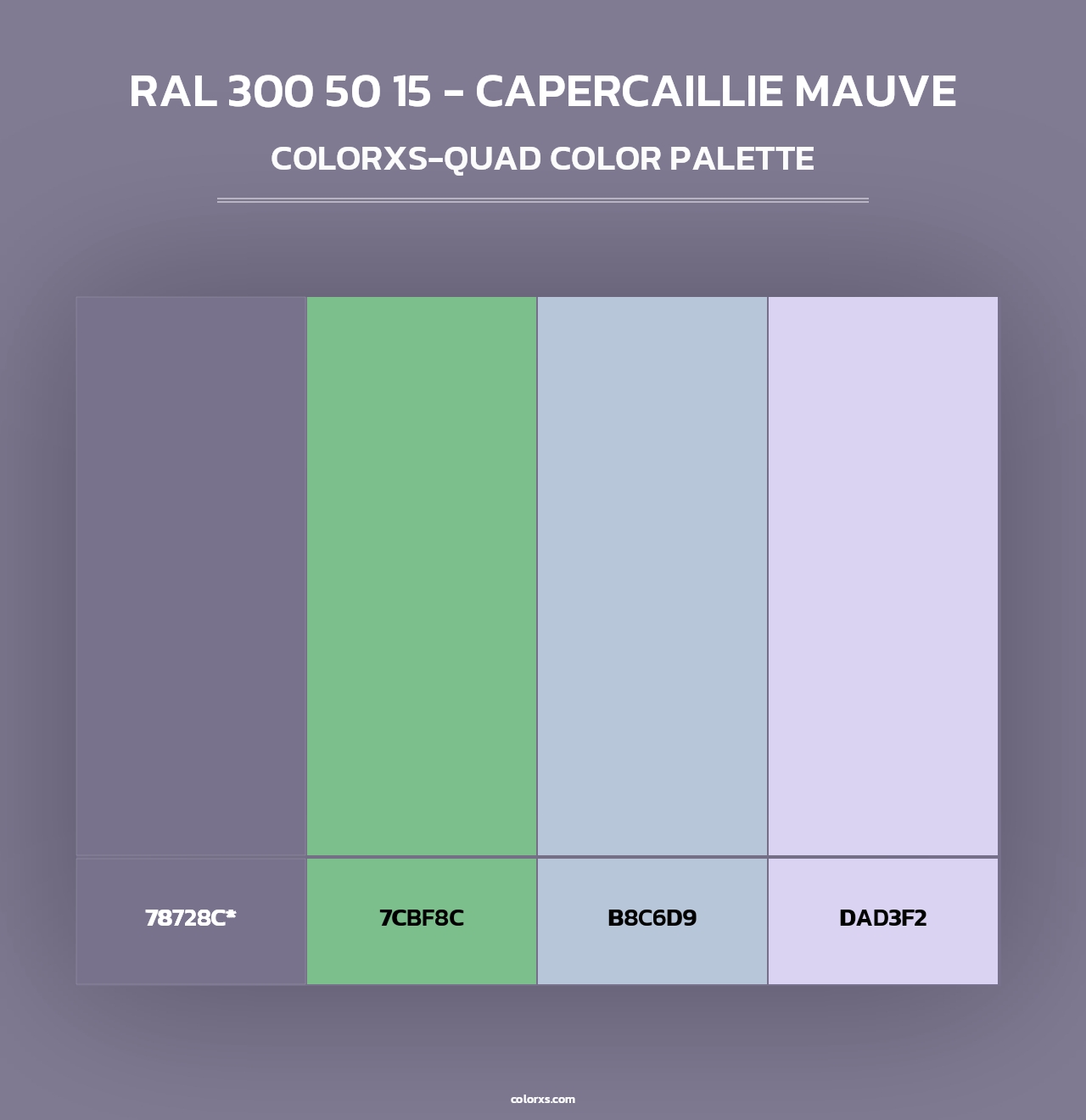 RAL 300 50 15 - Capercaillie Mauve - Colorxs Quad Palette