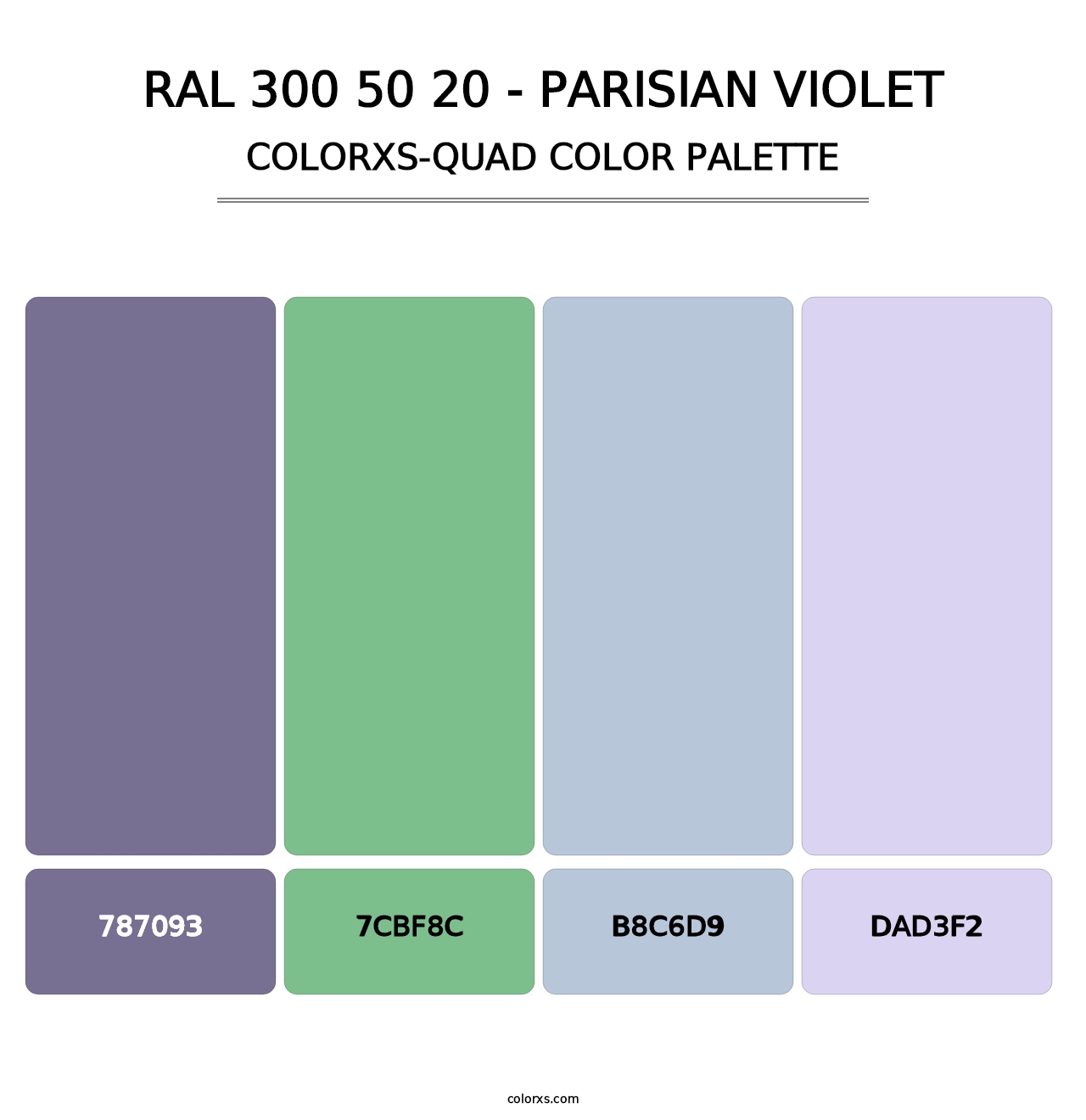 RAL 300 50 20 - Parisian Violet - Colorxs Quad Palette
