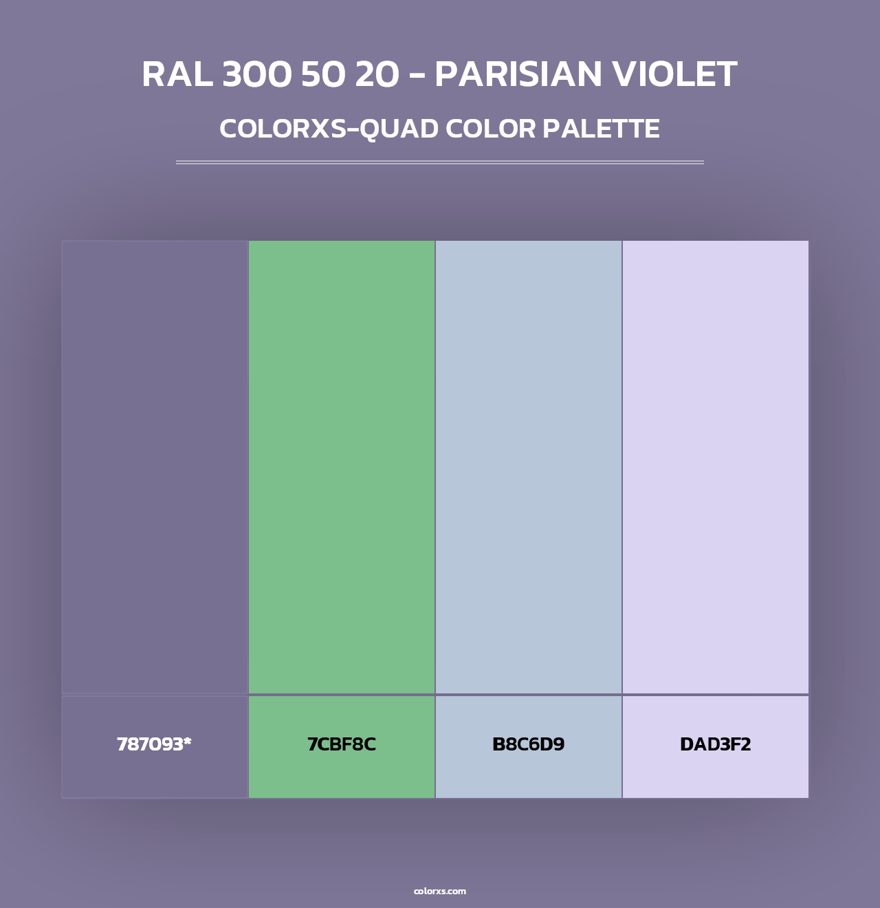 RAL 300 50 20 - Parisian Violet - Colorxs Quad Palette