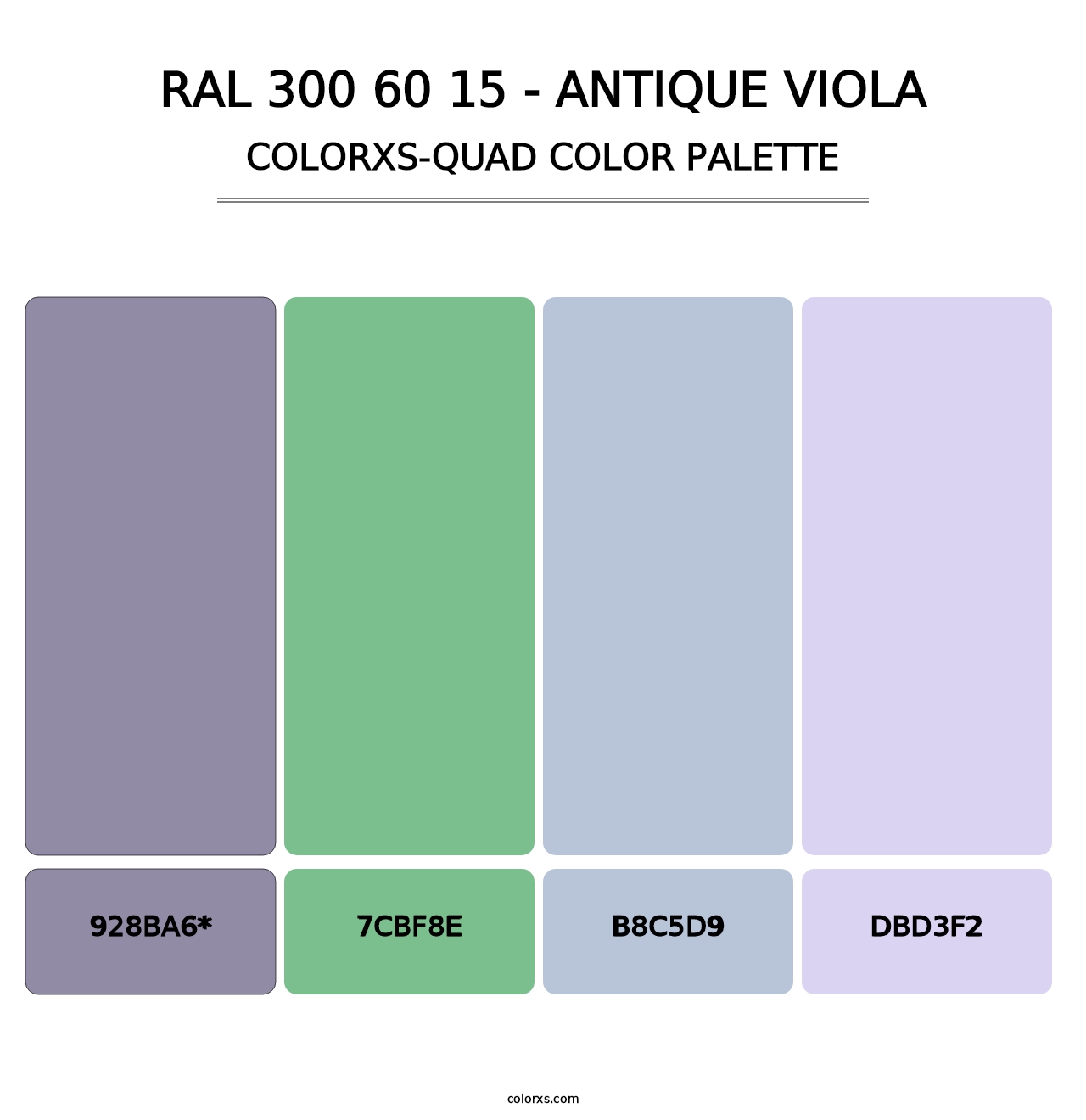 RAL 300 60 15 - Antique Viola - Colorxs Quad Palette