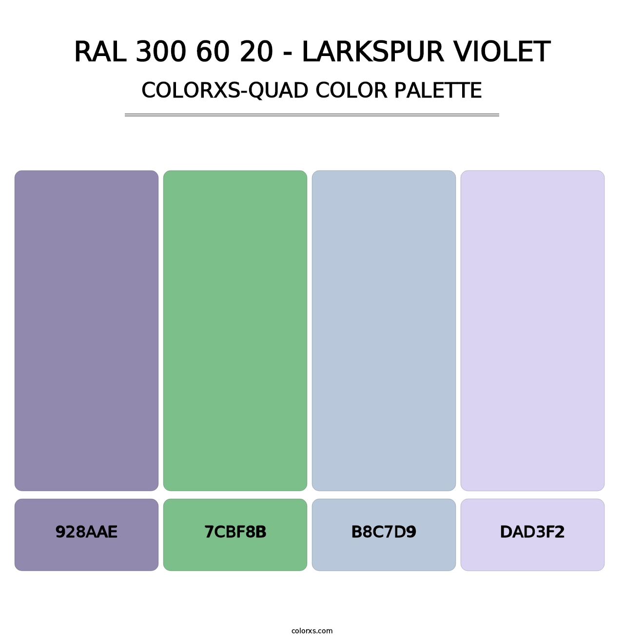 RAL 300 60 20 - Larkspur Violet - Colorxs Quad Palette