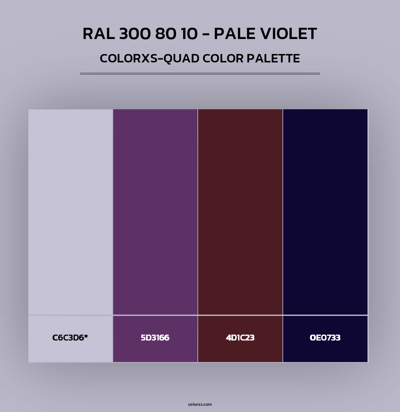 RAL 300 80 10 - Pale Violet - Colorxs Quad Palette