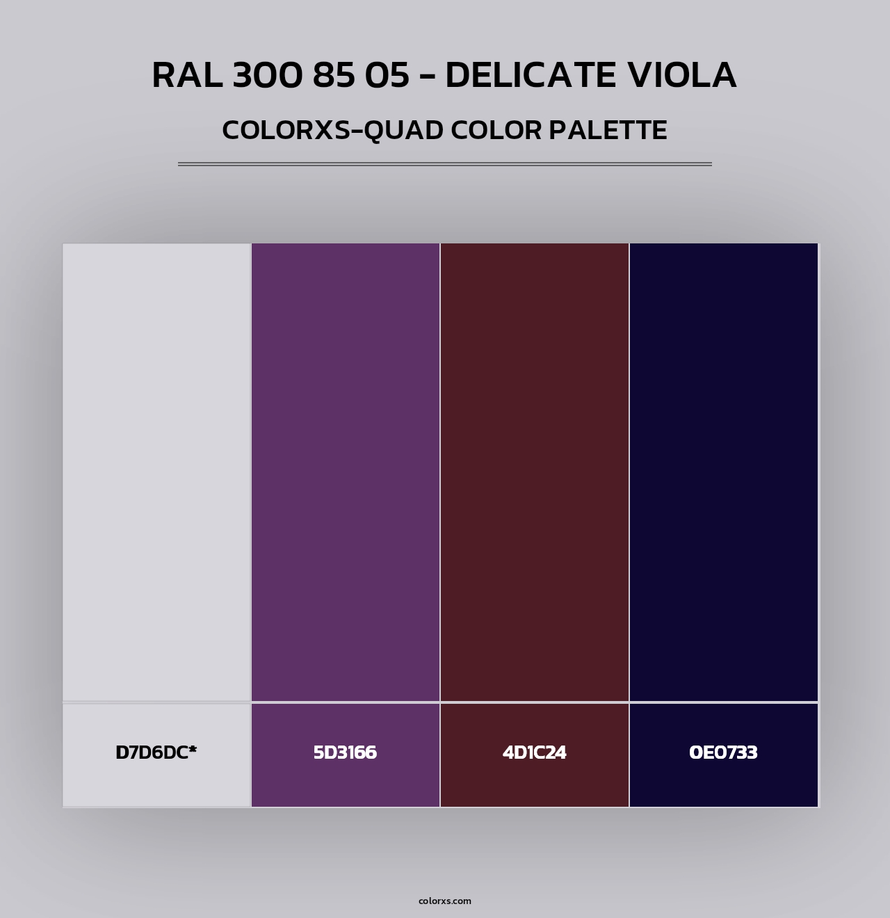 RAL 300 85 05 - Delicate Viola - Colorxs Quad Palette