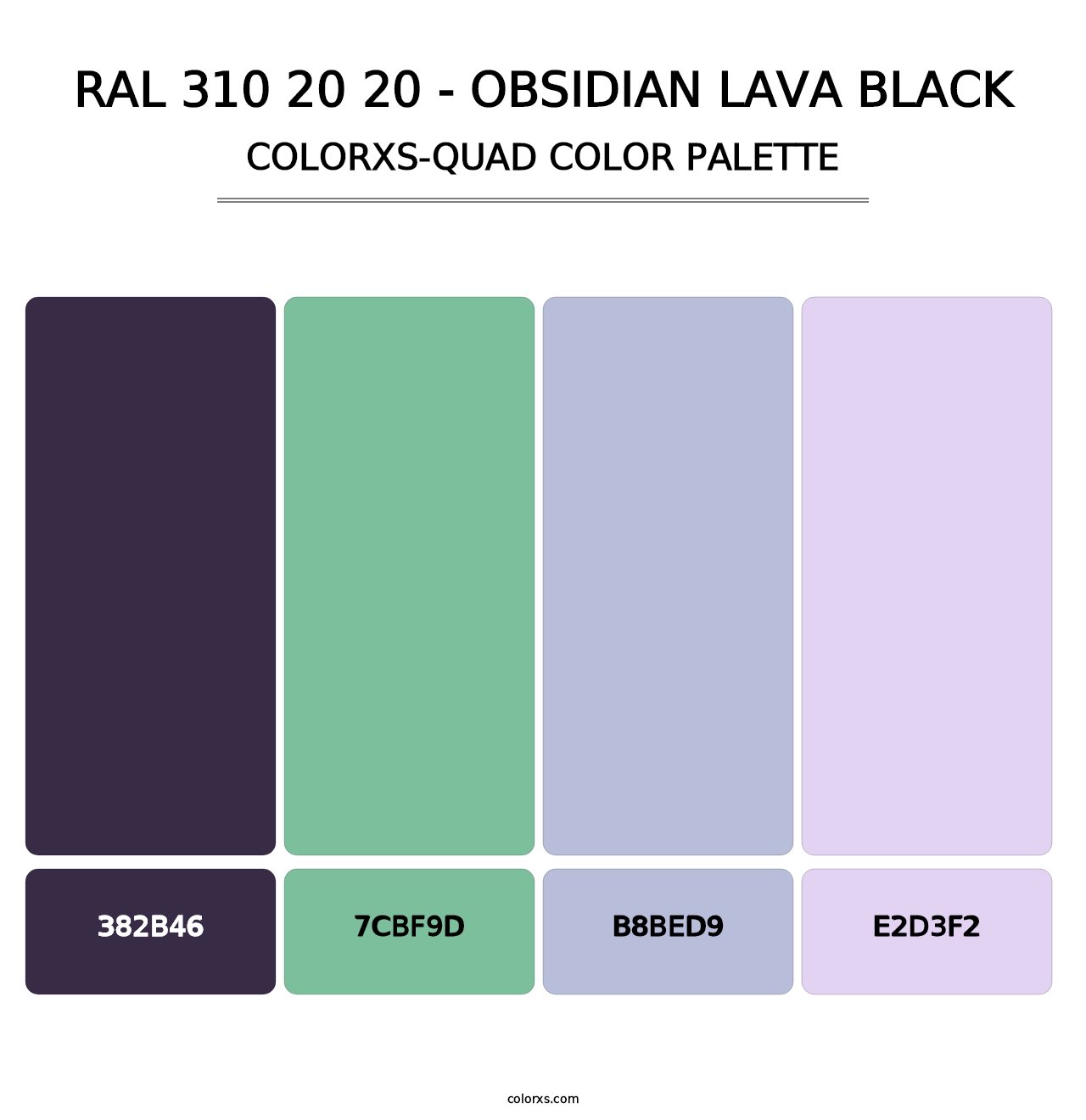 RAL 310 20 20 - Obsidian Lava Black - Colorxs Quad Palette