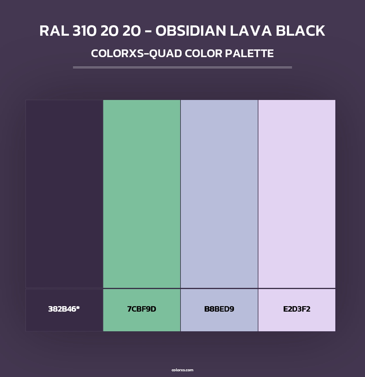 RAL 310 20 20 - Obsidian Lava Black - Colorxs Quad Palette