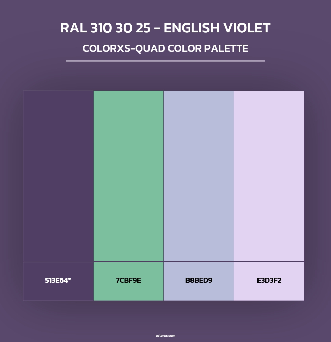 RAL 310 30 25 - English Violet - Colorxs Quad Palette