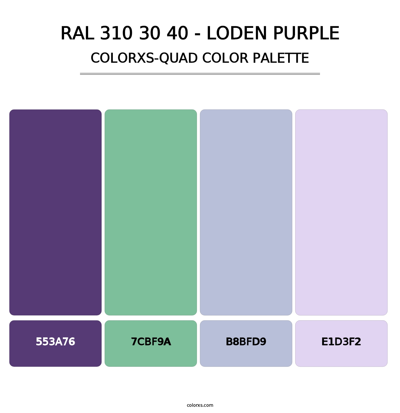 RAL 310 30 40 - Loden Purple - Colorxs Quad Palette