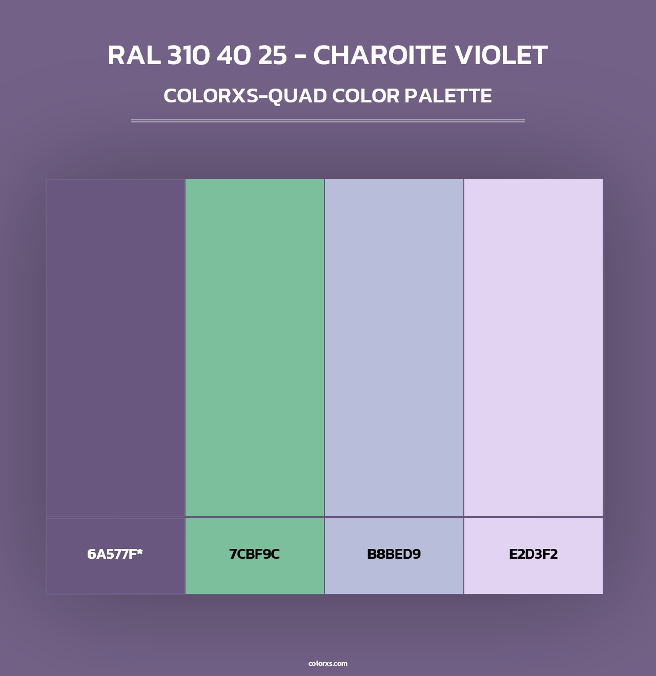 RAL 310 40 25 - Charoite Violet - Colorxs Quad Palette