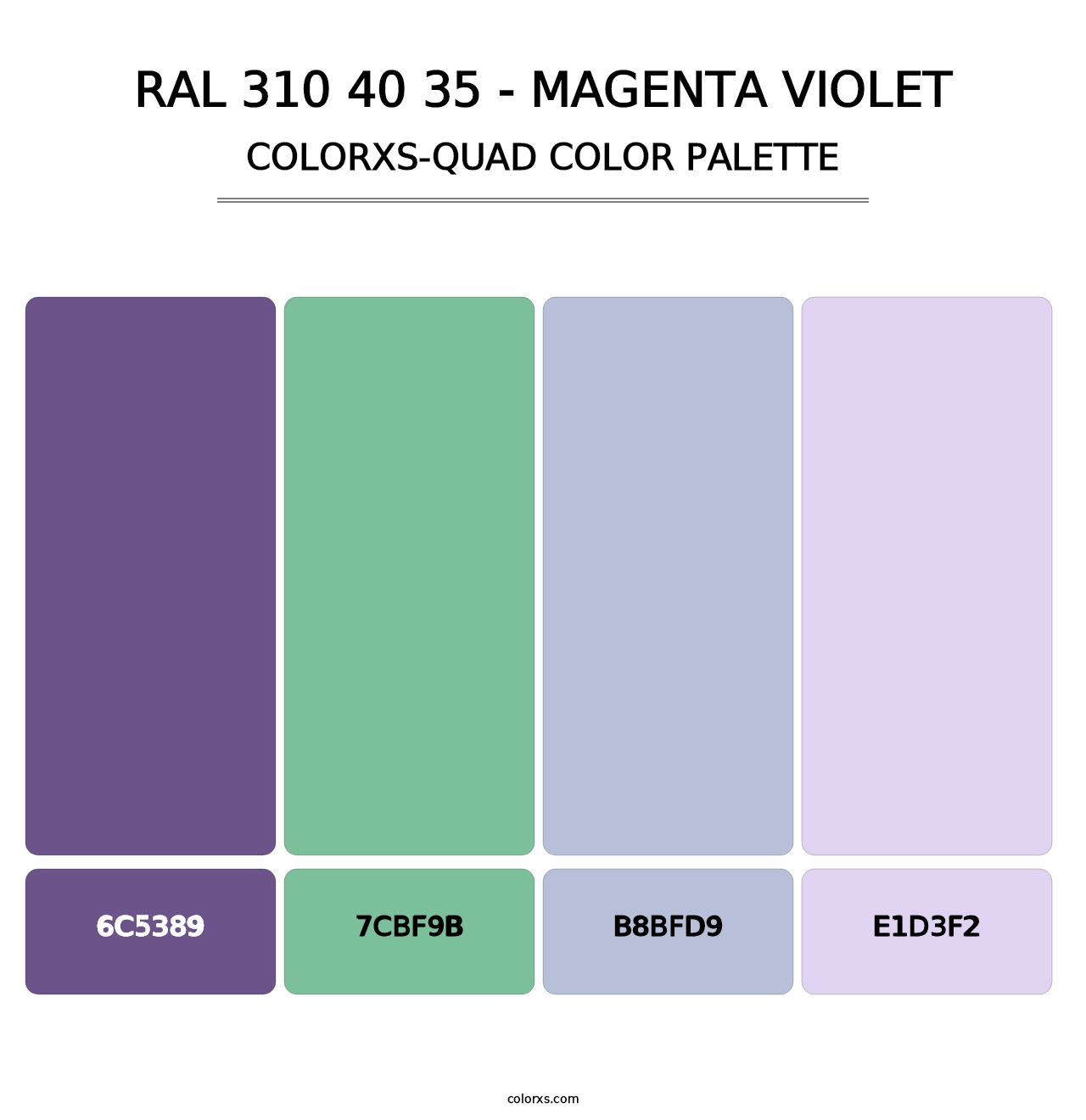 RAL 310 40 35 - Magenta Violet - Colorxs Quad Palette