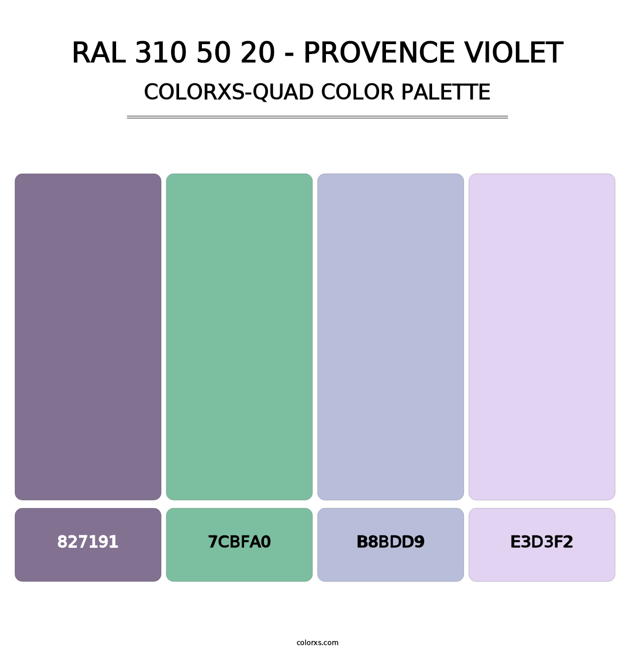 RAL 310 50 20 - Provence Violet - Colorxs Quad Palette
