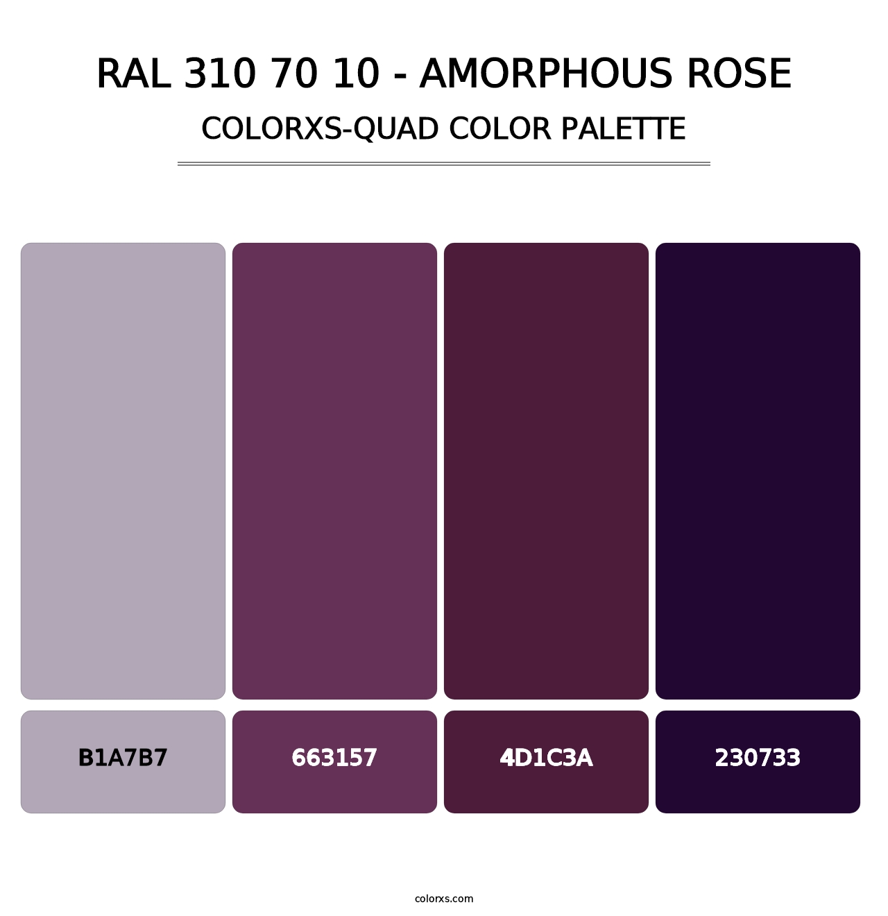 RAL 310 70 10 - Amorphous Rose - Colorxs Quad Palette