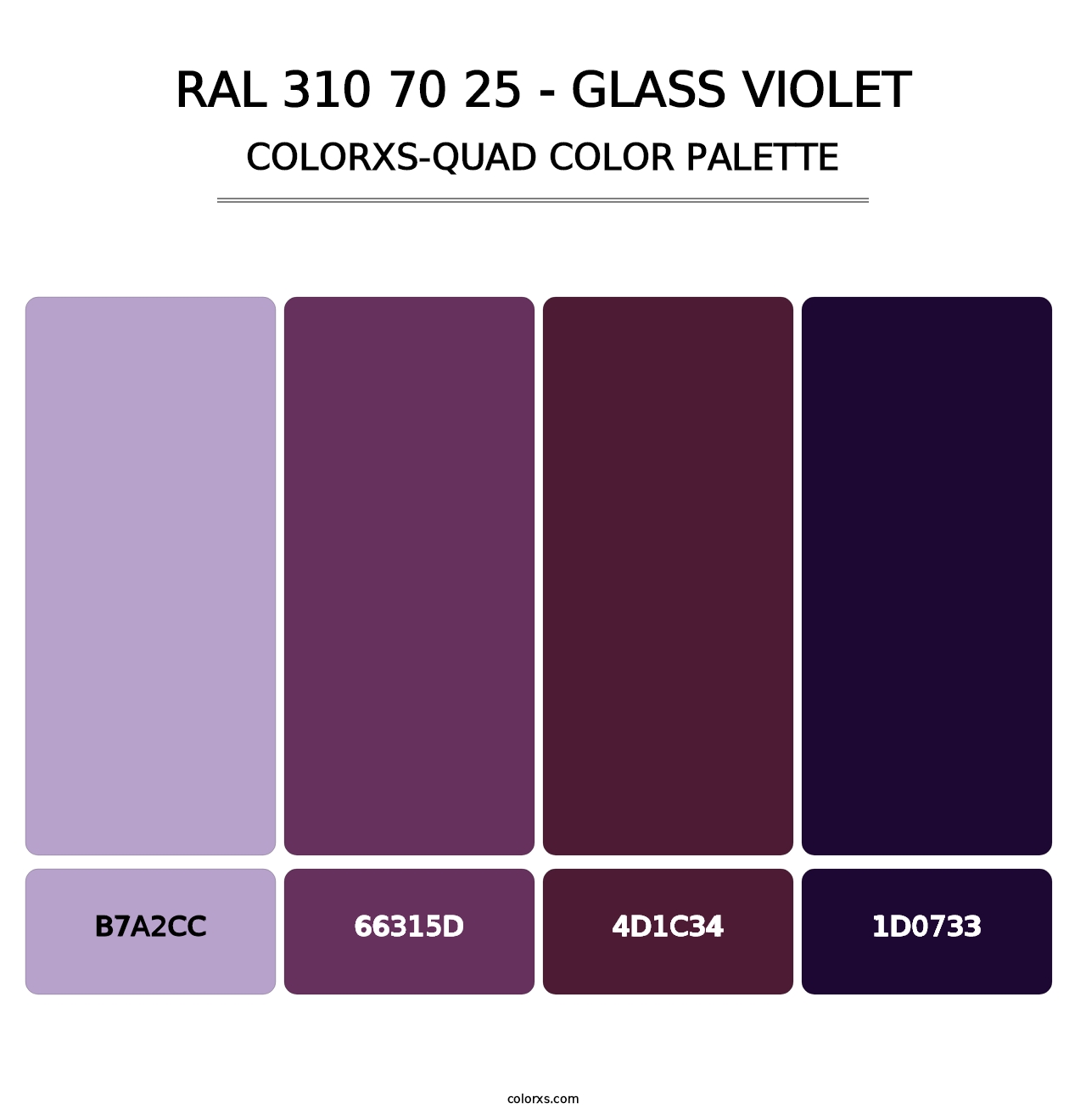 RAL 310 70 25 - Glass Violet - Colorxs Quad Palette