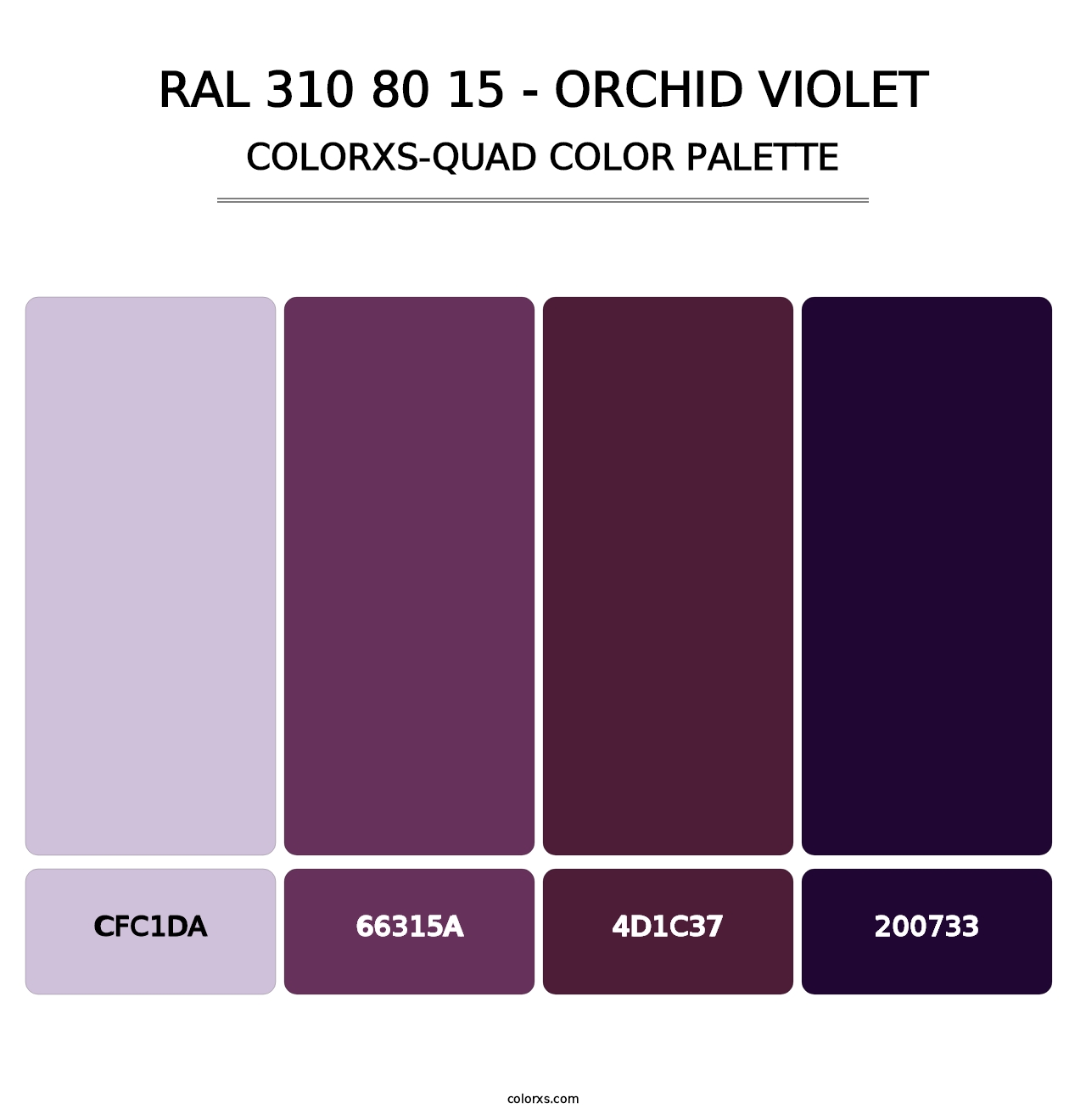 RAL 310 80 15 - Orchid Violet - Colorxs Quad Palette