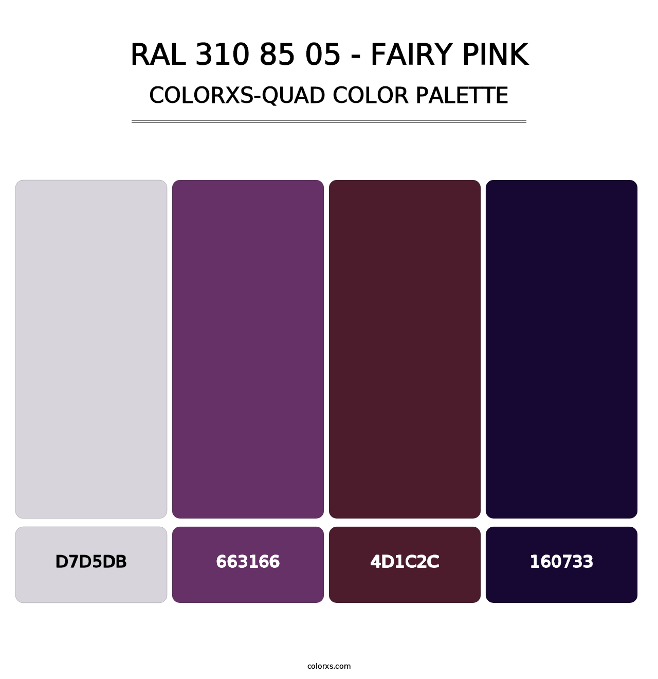 RAL 310 85 05 - Fairy Pink - Colorxs Quad Palette