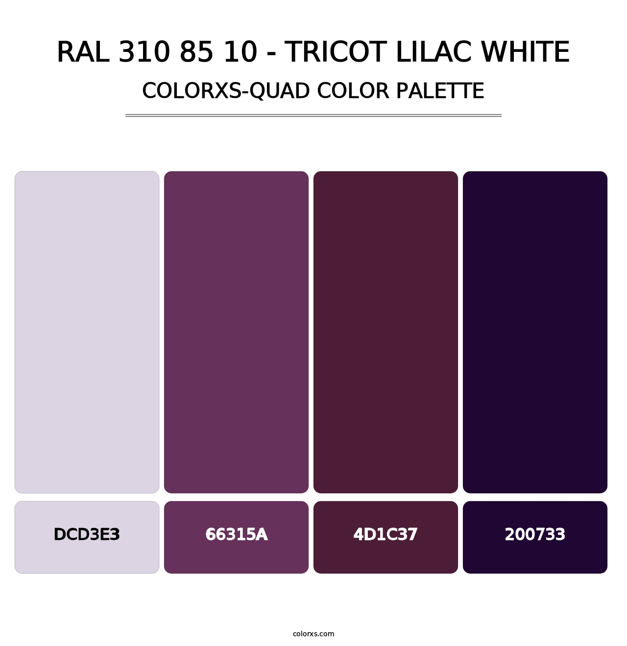 RAL 310 85 10 - Tricot Lilac White - Colorxs Quad Palette