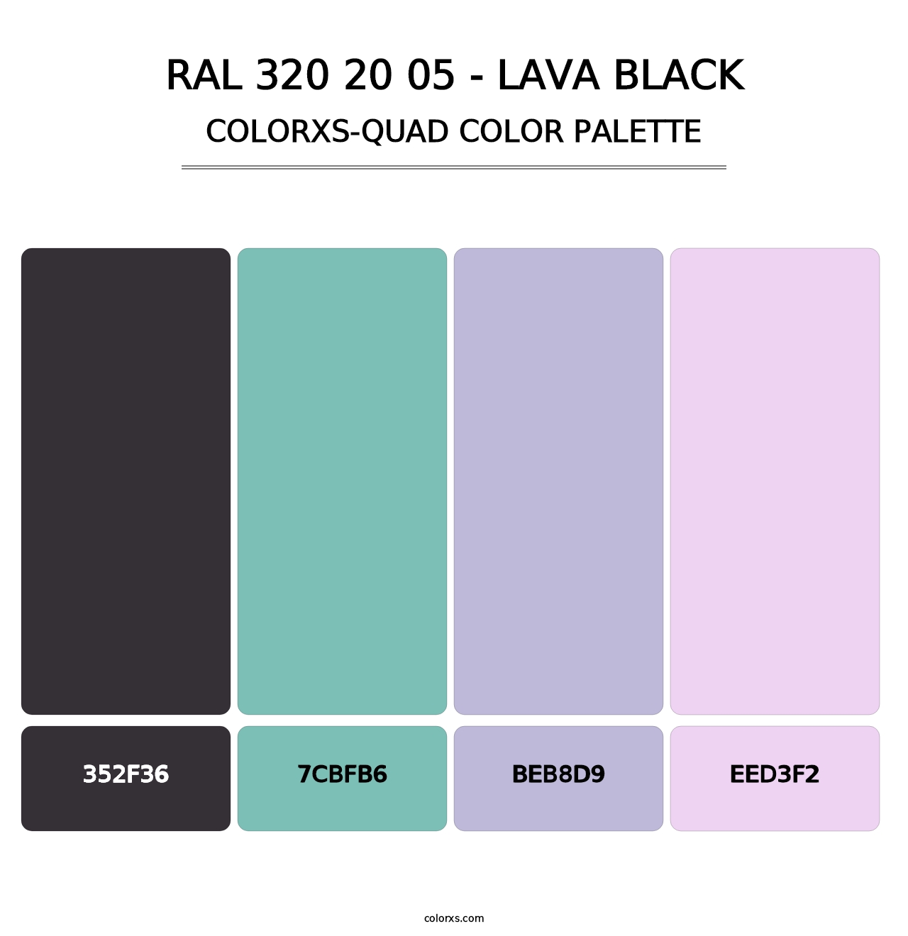 RAL 320 20 05 - Lava Black - Colorxs Quad Palette