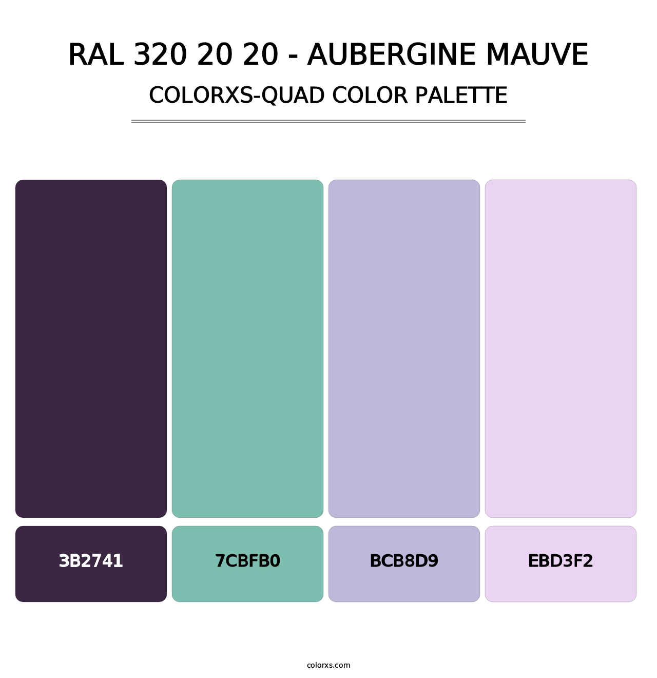RAL 320 20 20 - Aubergine Mauve - Colorxs Quad Palette