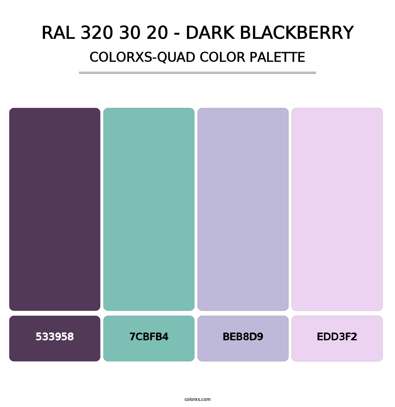 RAL 320 30 20 - Dark Blackberry - Colorxs Quad Palette