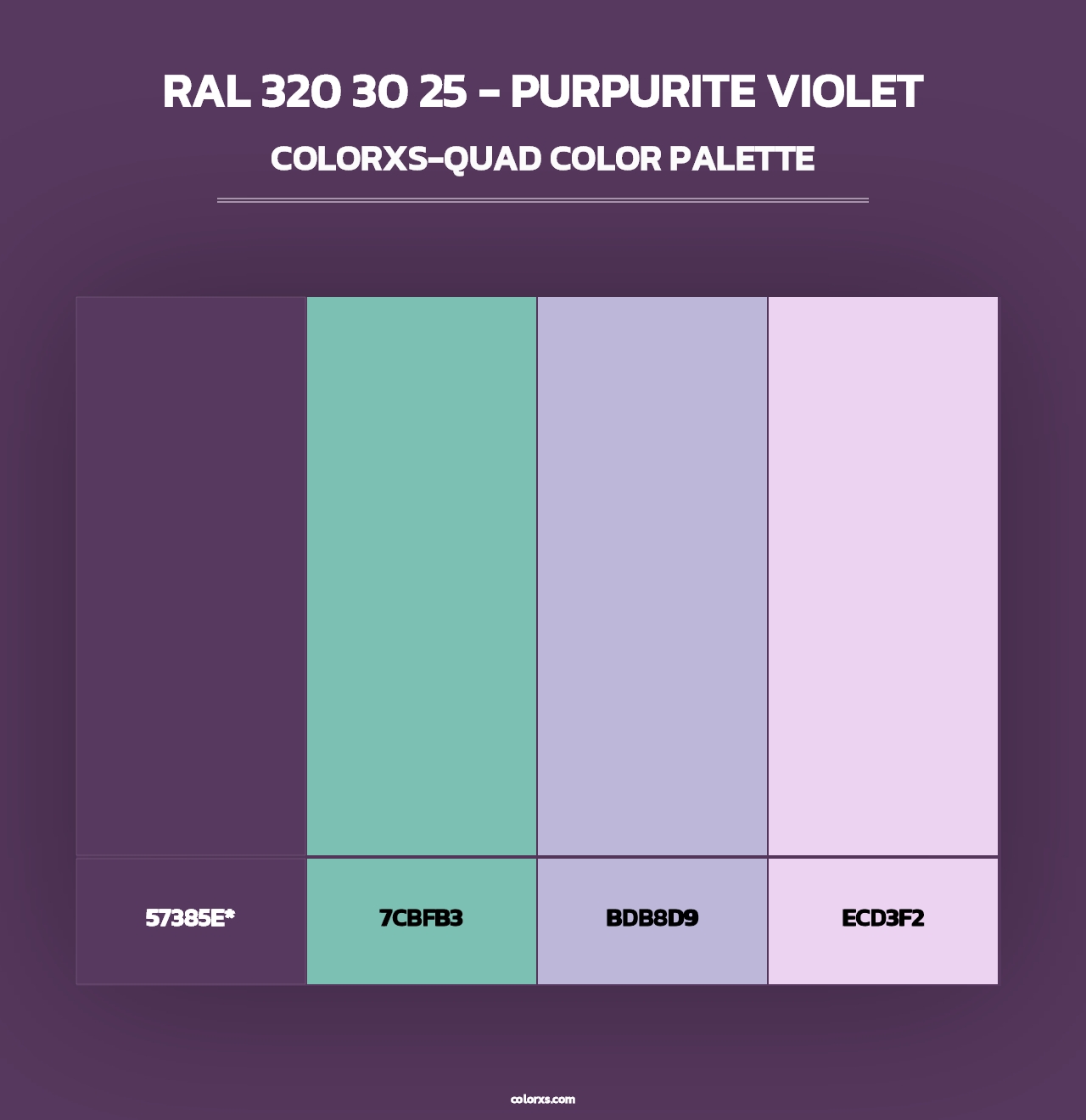RAL 320 30 25 - Purpurite Violet - Colorxs Quad Palette