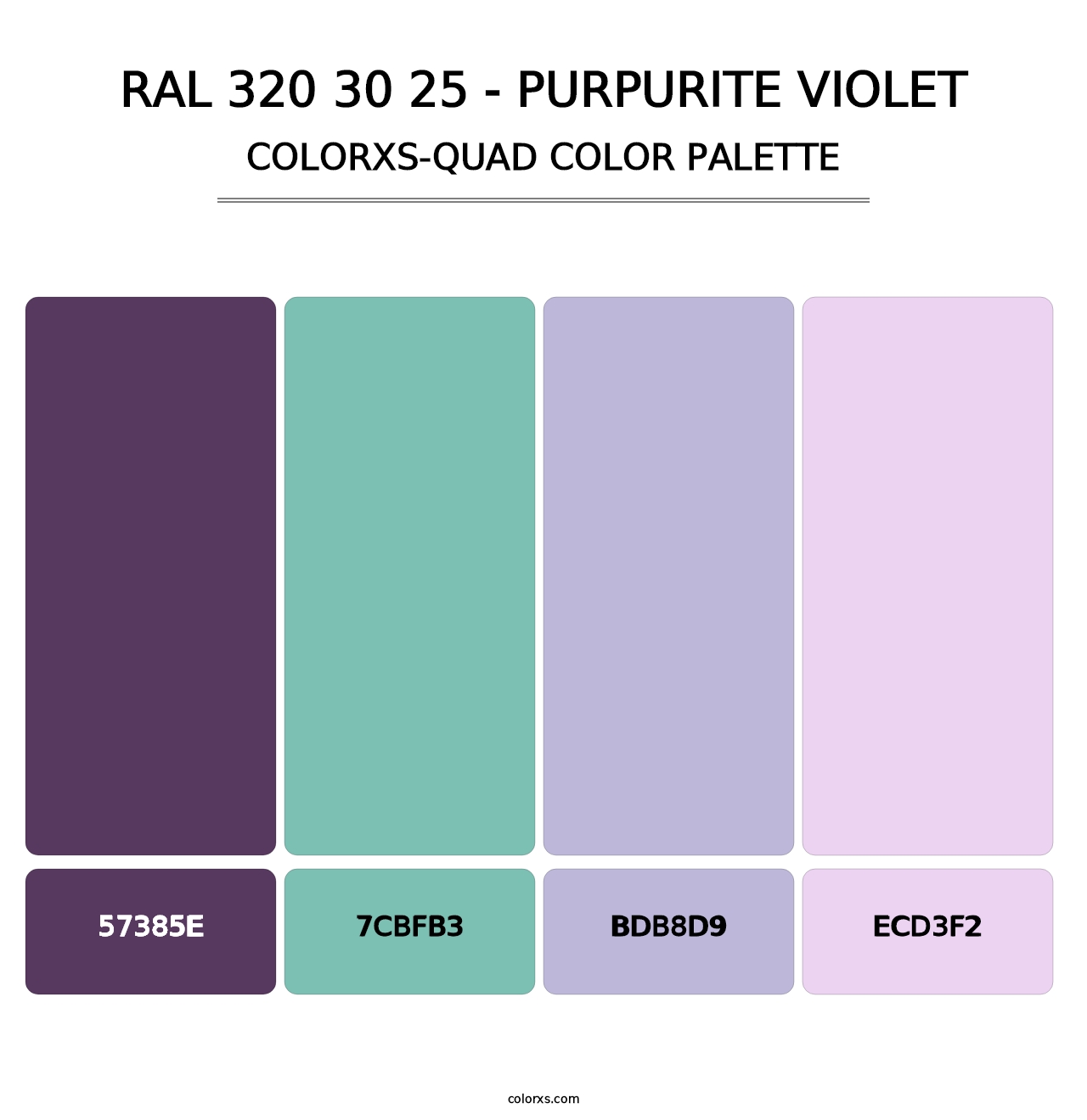 RAL 320 30 25 - Purpurite Violet - Colorxs Quad Palette
