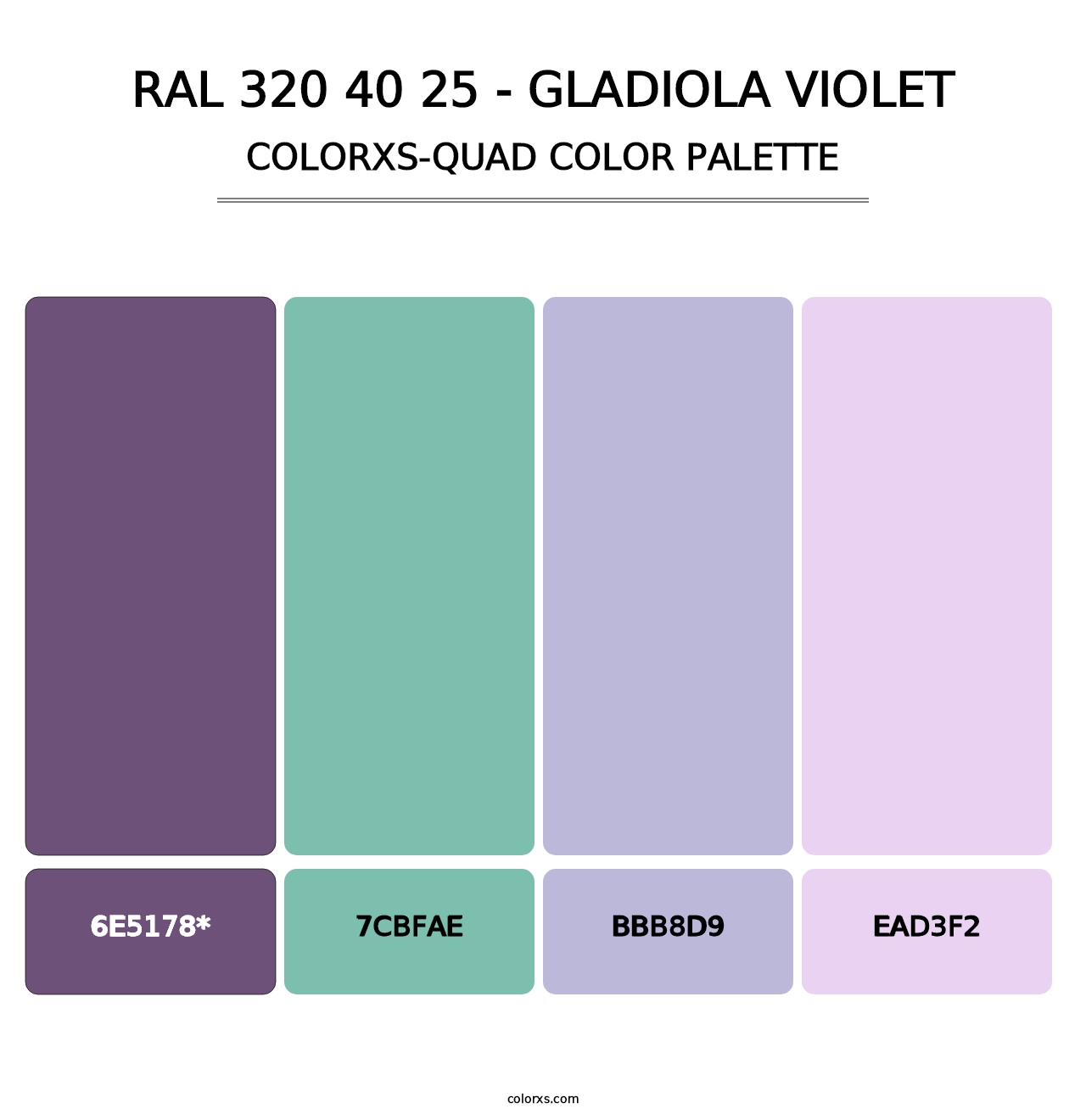 RAL 320 40 25 - Gladiola Violet - Colorxs Quad Palette