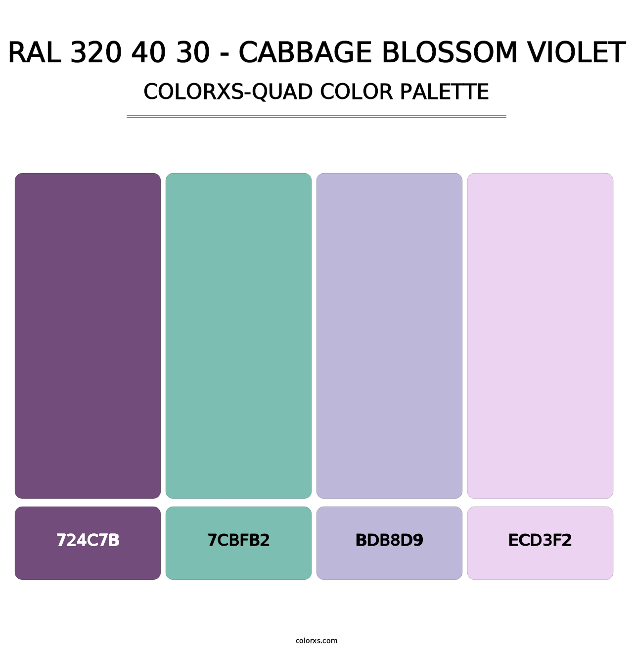 RAL 320 40 30 - Cabbage Blossom Violet - Colorxs Quad Palette