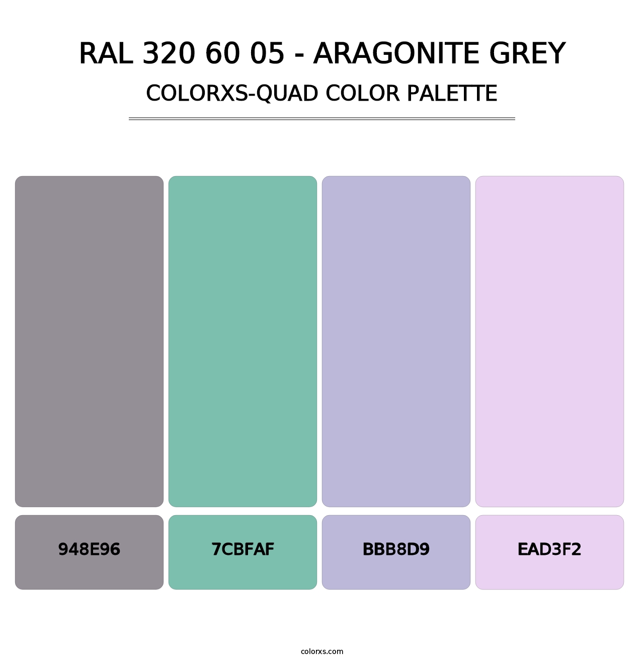 RAL 320 60 05 - Aragonite Grey - Colorxs Quad Palette
