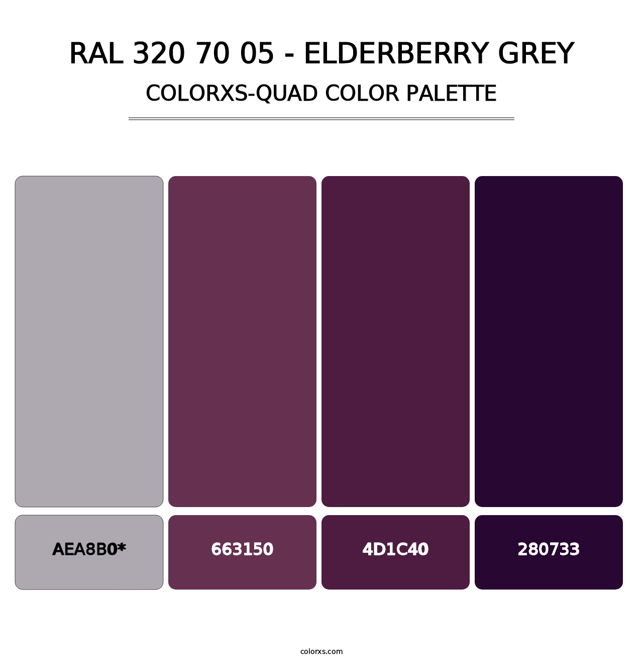 RAL 320 70 05 - Elderberry Grey - Colorxs Quad Palette