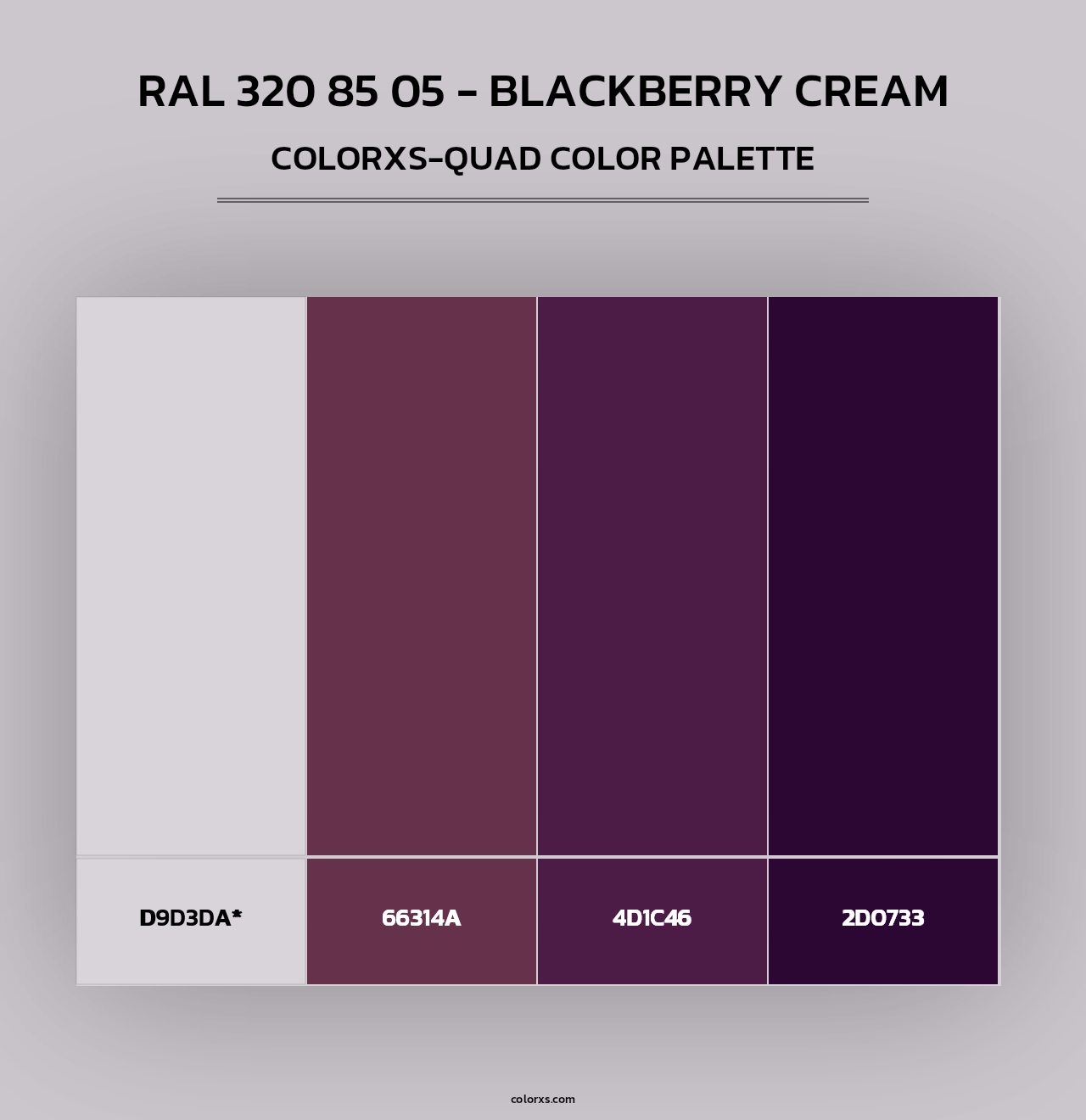 RAL 320 85 05 - Blackberry Cream - Colorxs Quad Palette