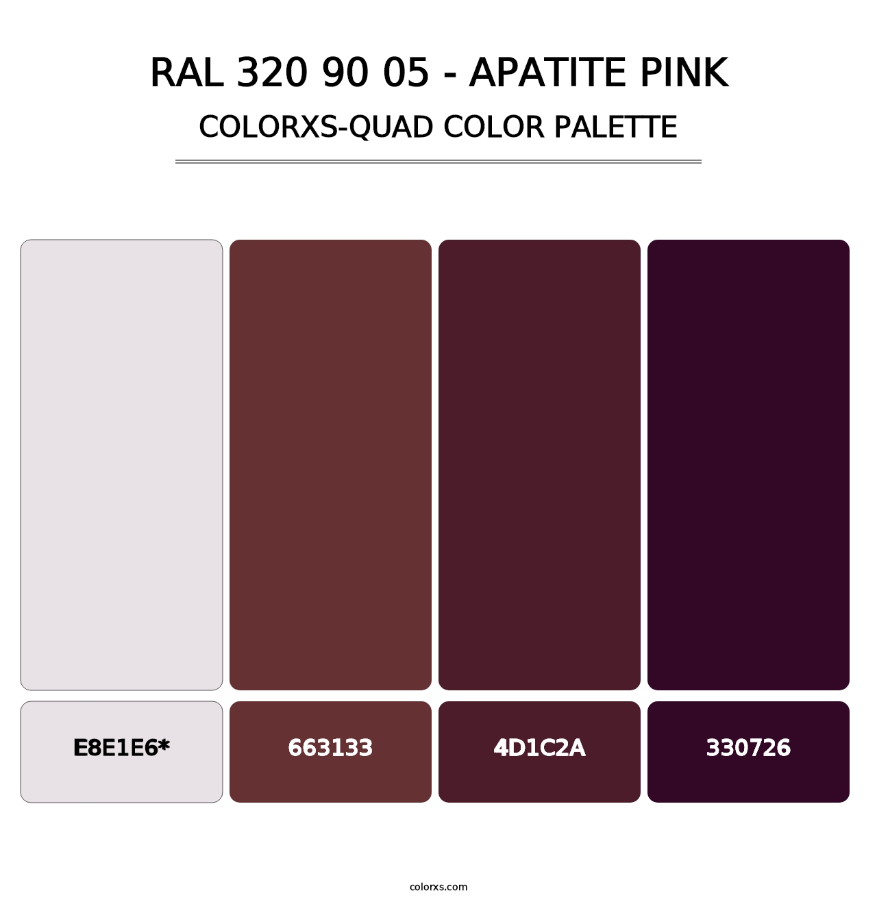 RAL 320 90 05 - Apatite Pink - Colorxs Quad Palette